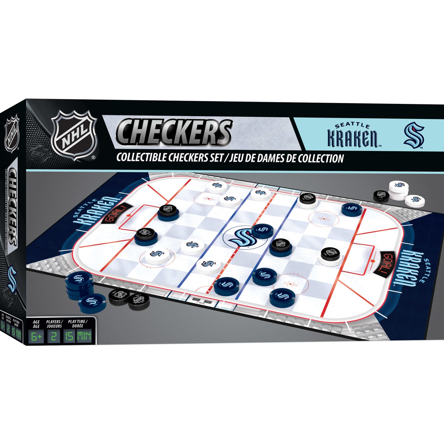 Seattle Kraken Checkers Board Game for Kids by MasterPieces – MasterPieces  Puzzle Company INC