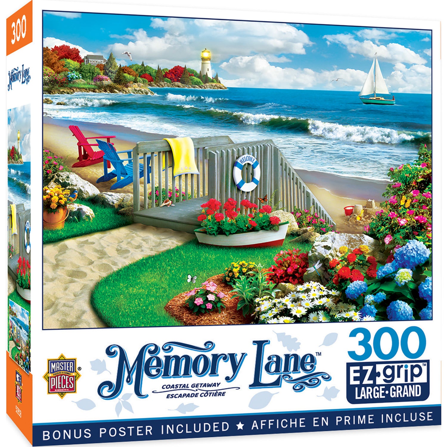  Masterpieces 300 Piece EZ Grip Jigsaw Puzzle - Day at The Lake  - 18x24 : Toys & Games
