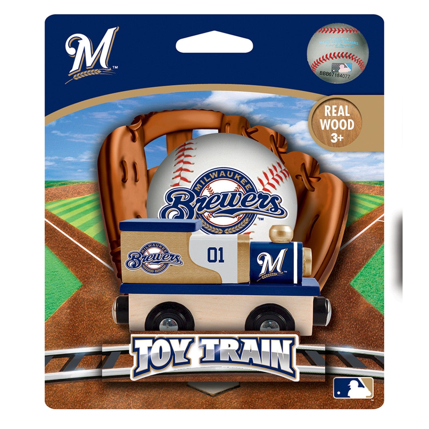 Milwaukee Brewers MLB Wood Train Engine