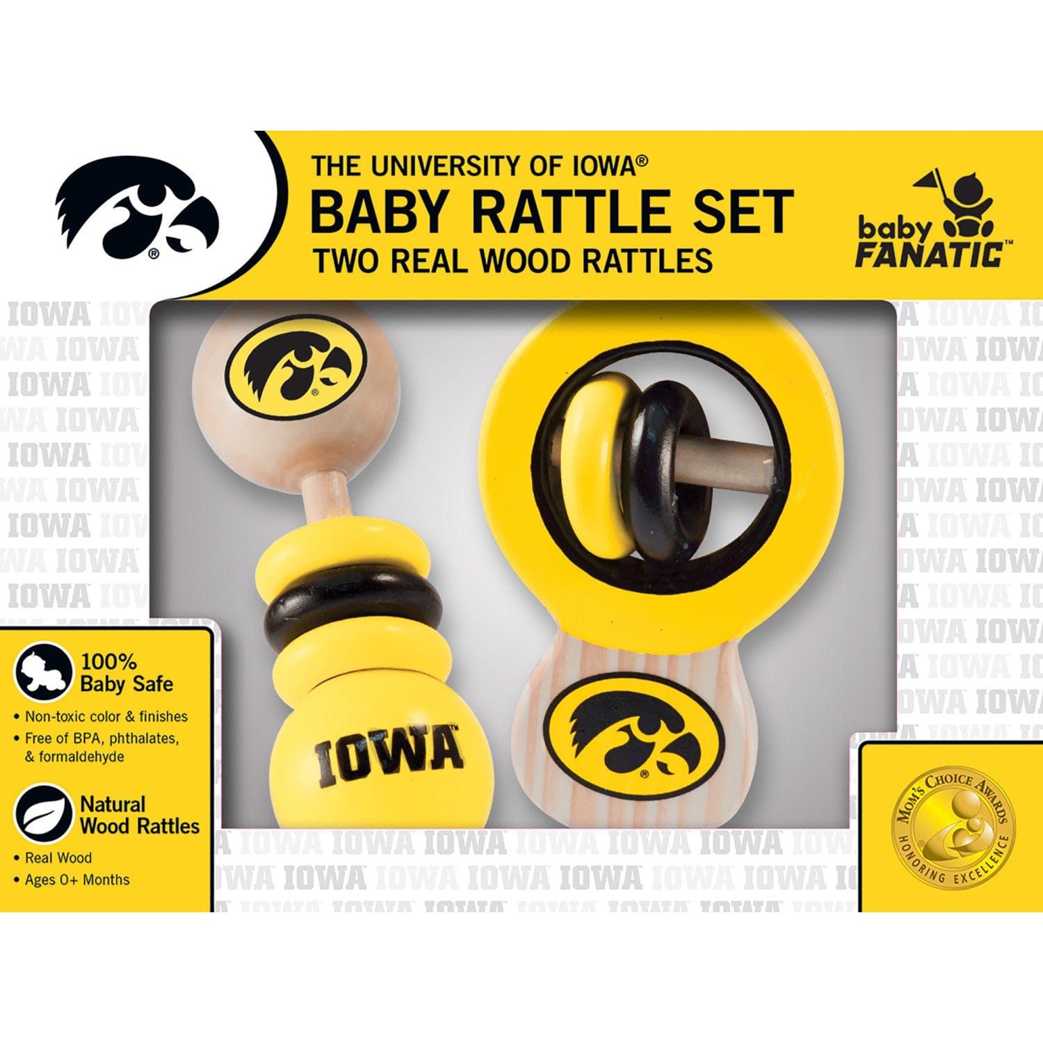 Iowa Hawkeyes NCAA Wood Rattle 2-Pack