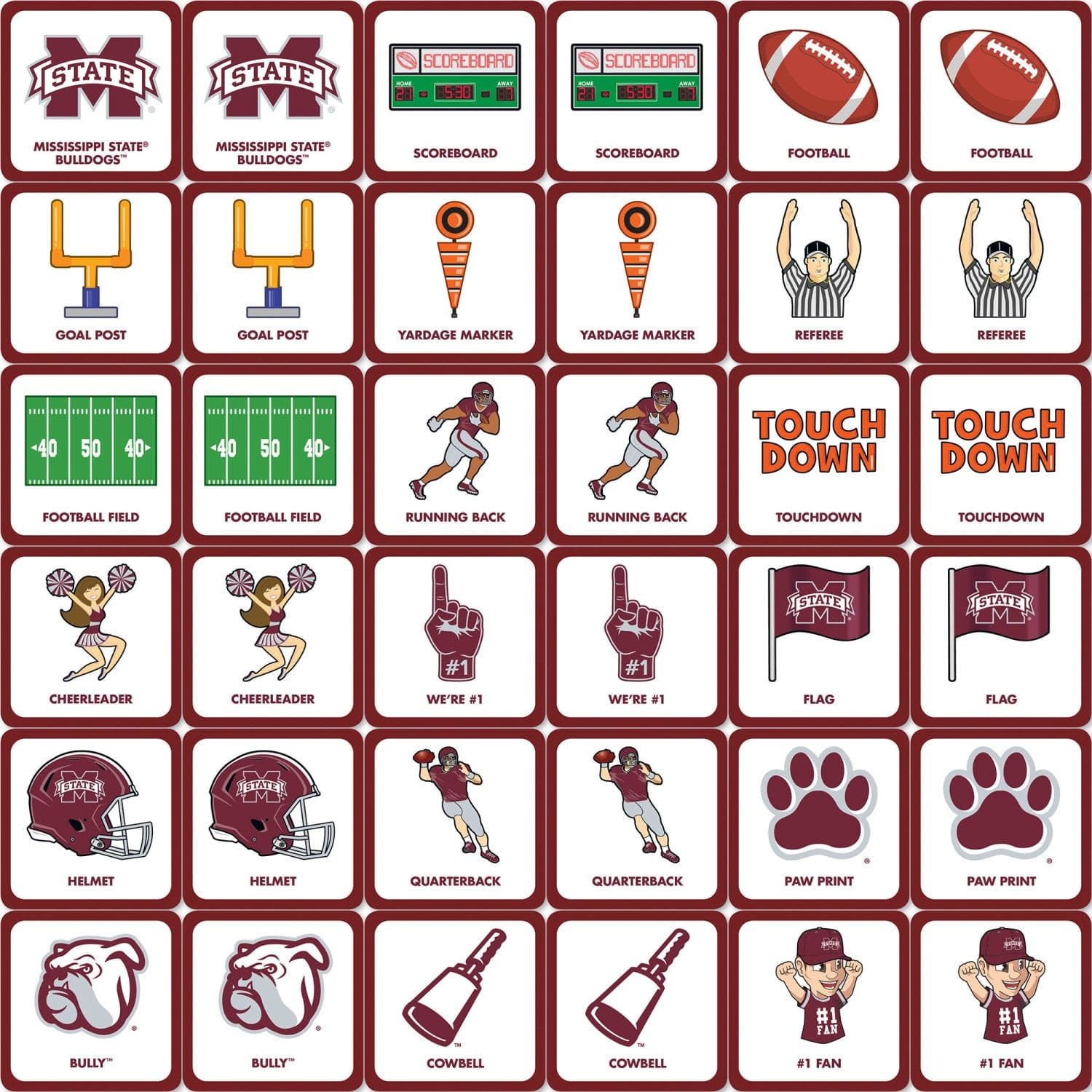 Mississippi State Bulldogs NCAA Matching Game