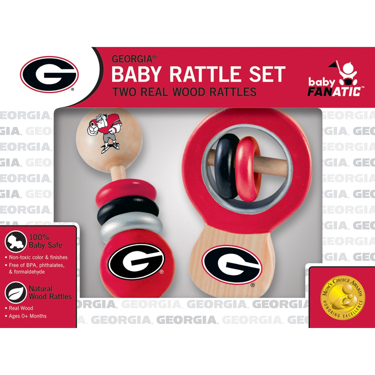 Georgia Bulldogs NCAA Wood Rattle 2-Pack