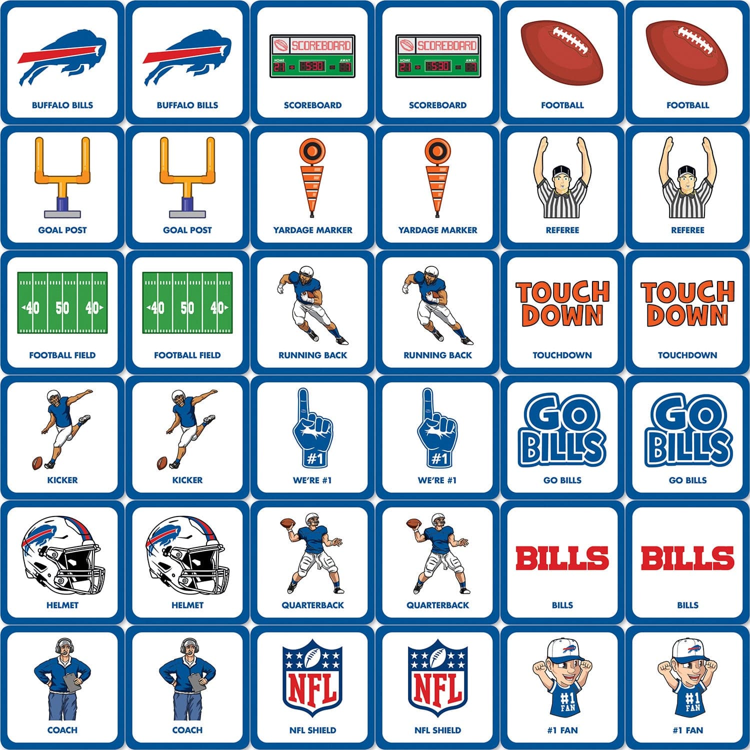 Buffalo Bills NFL Matching Game