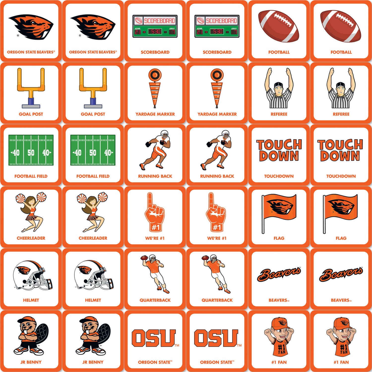 Oregon State Beavers NCAA Matching Game