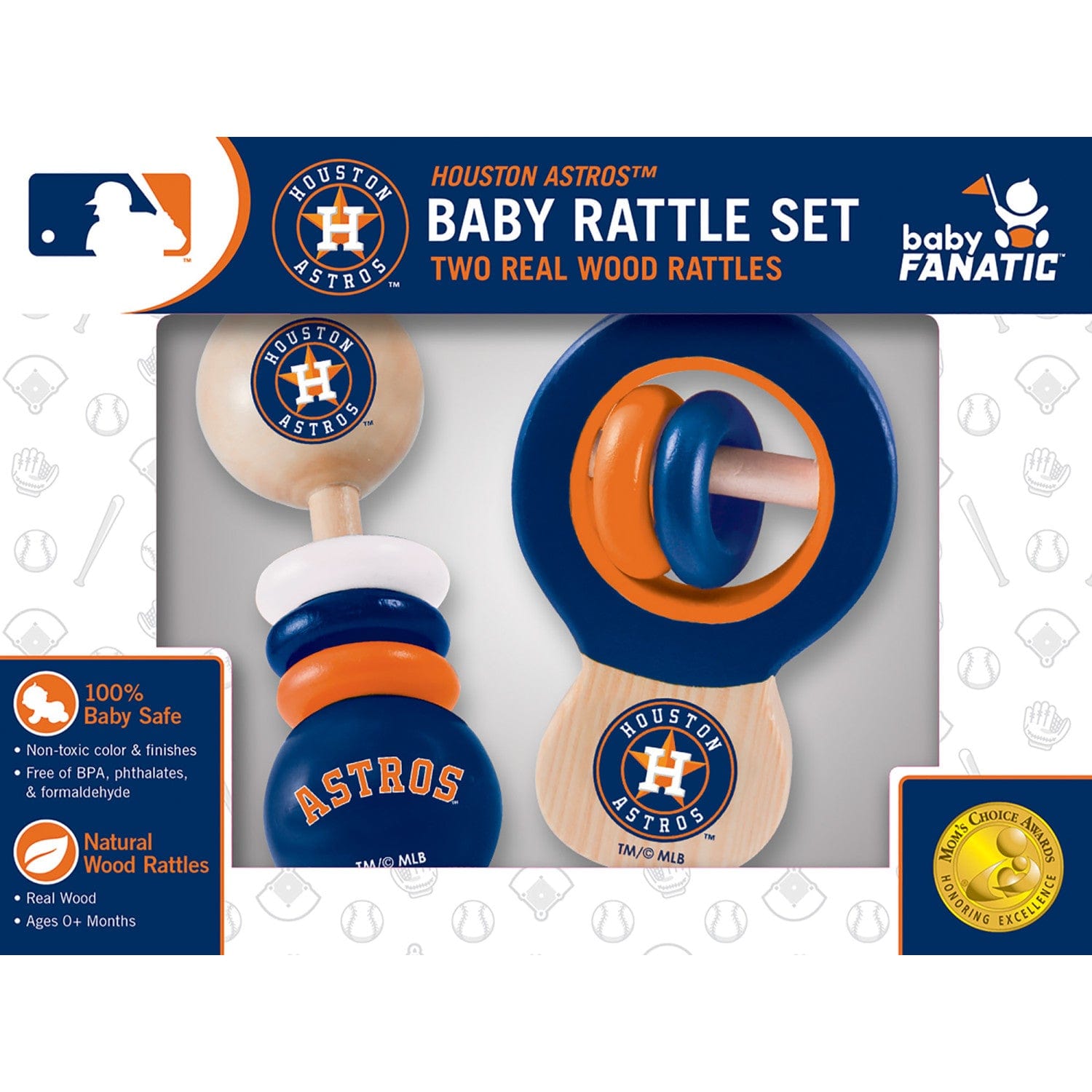 Houston Astros MLB Wood Rattle 2-Pack