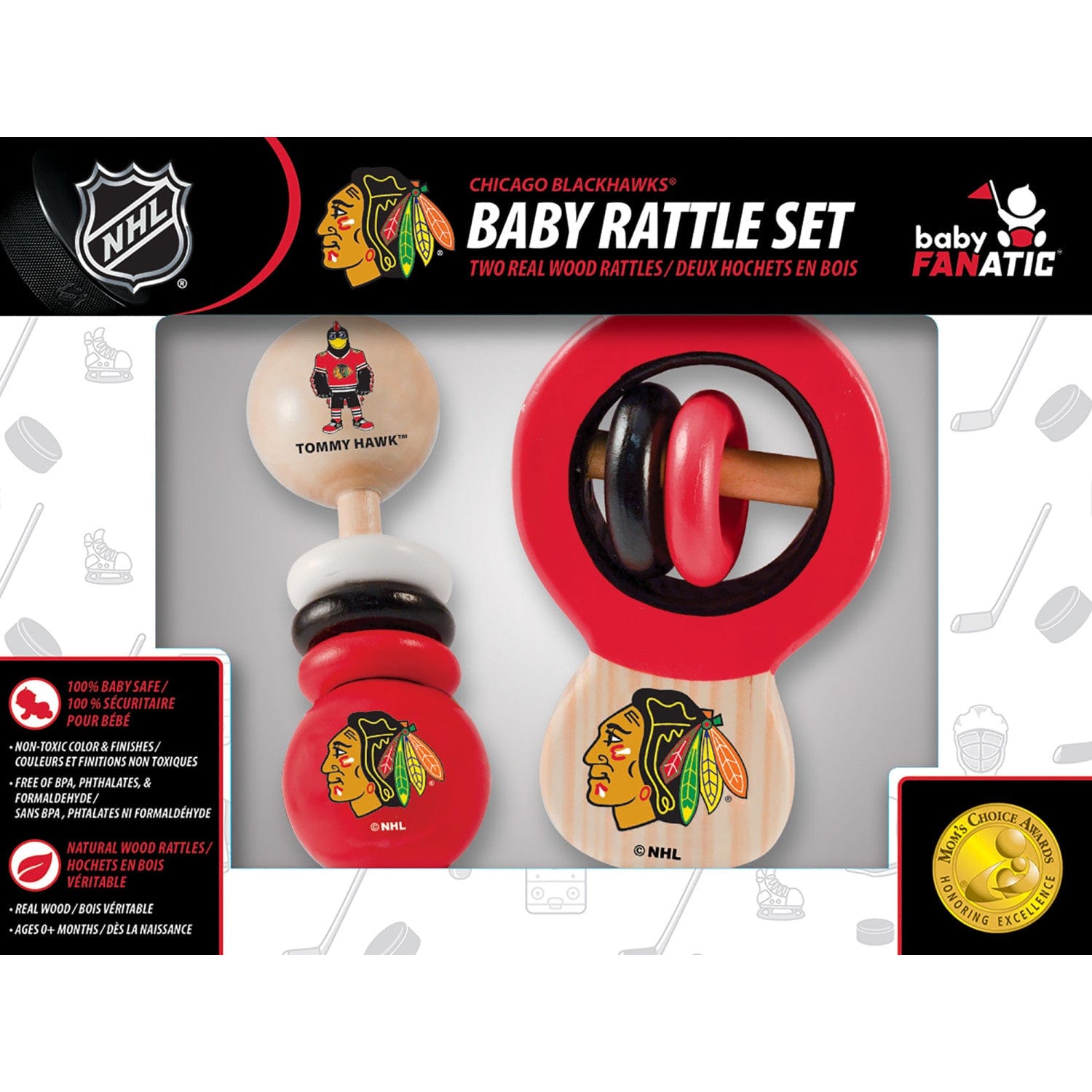 Chicago Blackhawks NHL Wood Rattle 2-Pack