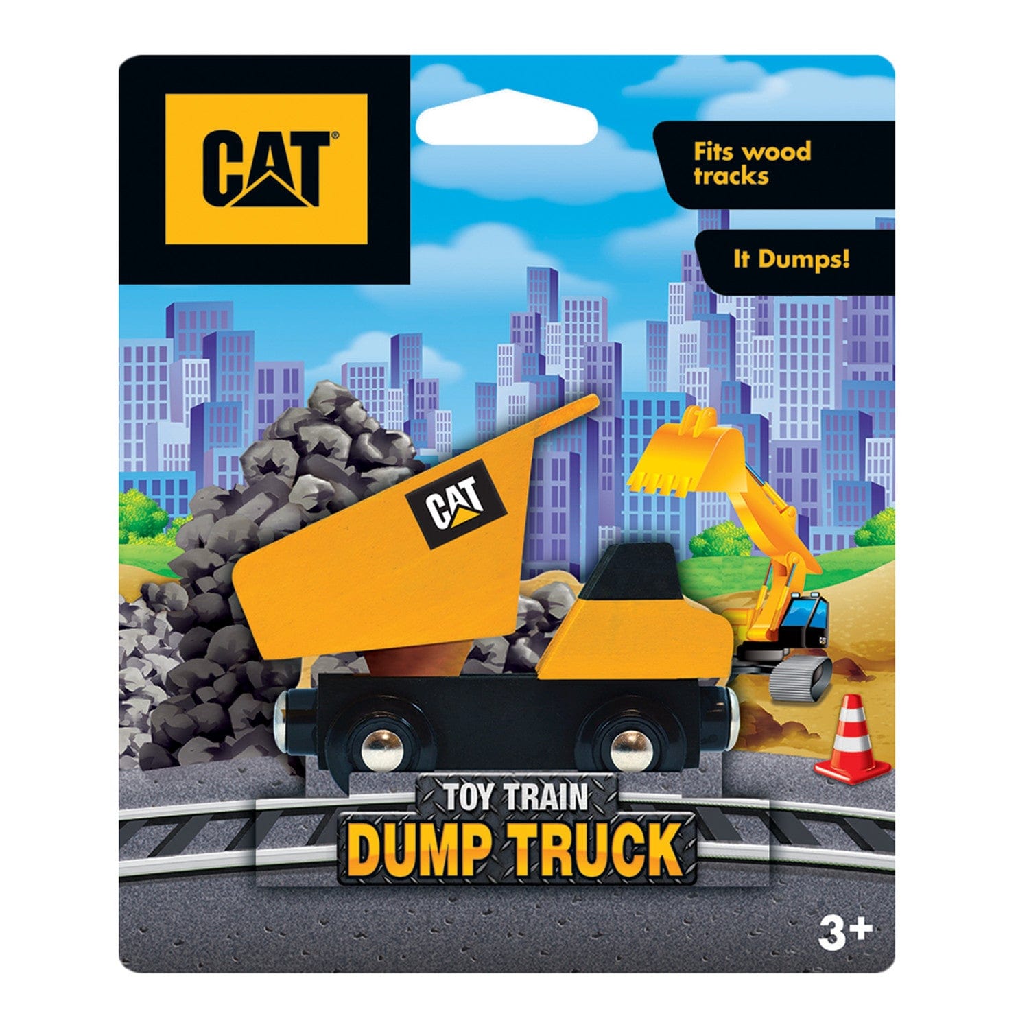 Caterpillar Dump Truck Wood Toy Train