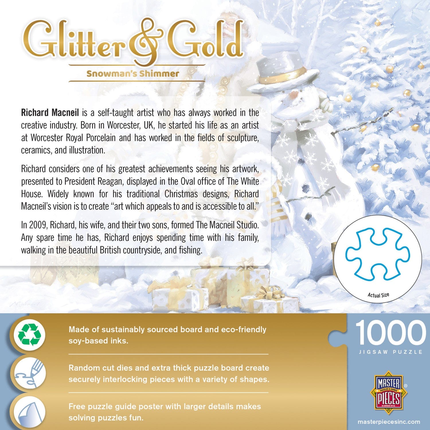 Glitter & Gold - Snowman's Shimmer 1000 Piece Puzzle