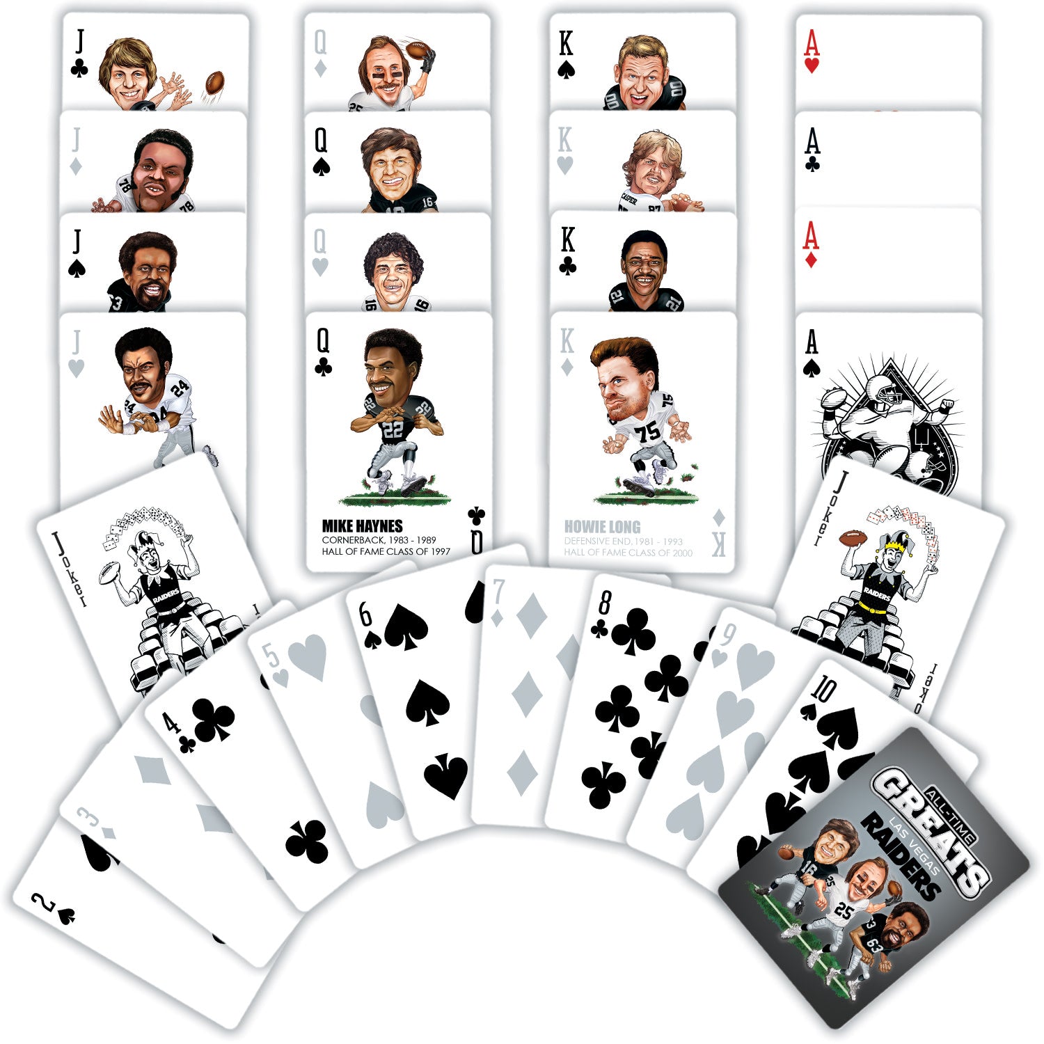 Las Vegas Raiders NFL All-Time Greats Playing Cards