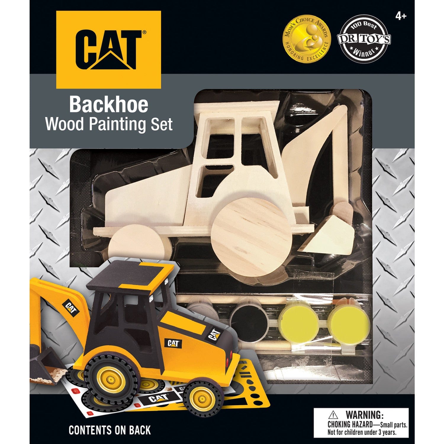 CAT - Caterpillar Backhoe Wood Craft & Paint Kit