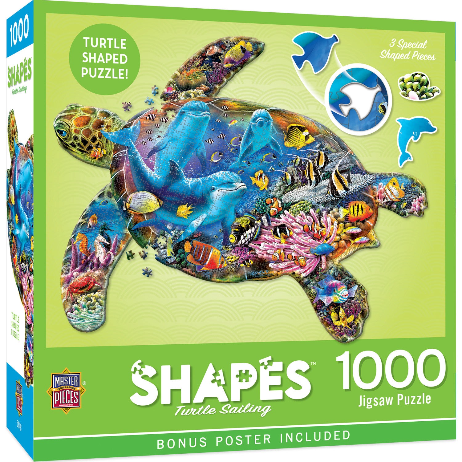 Contours - Turtle Sailing 1000 Piece Shaped Jigsaw Puzzle