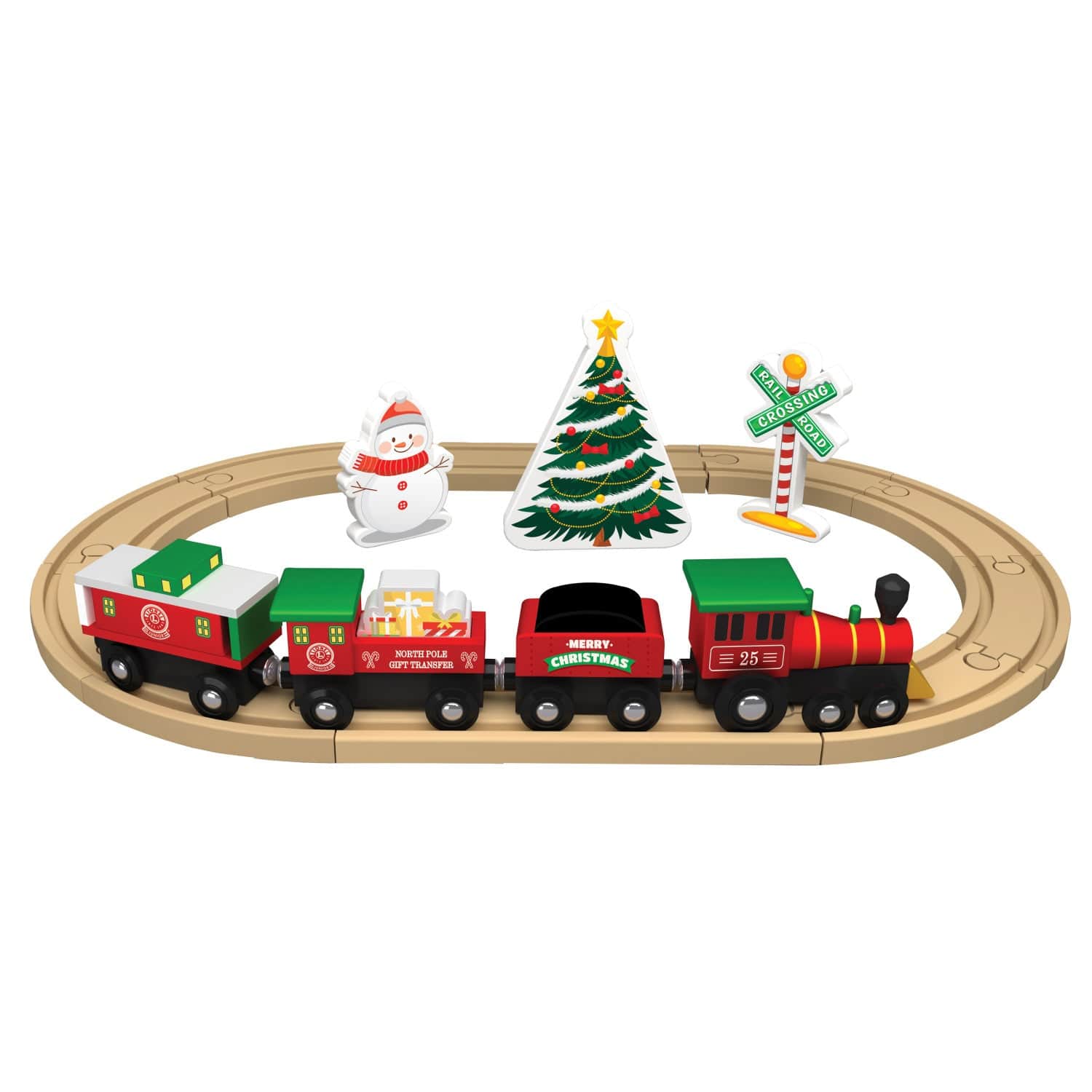 Lionel 18pc Holiday Wood Toy Train Set