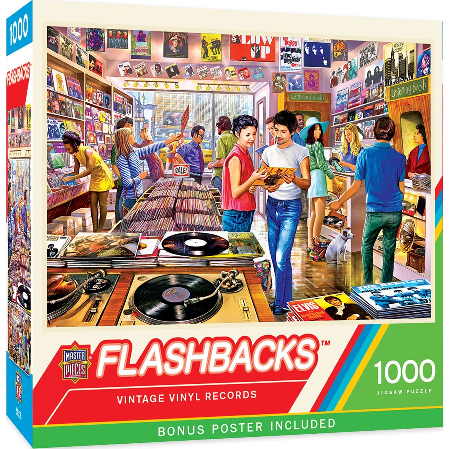 Flashbacks - Vintage Vinyl Records 1000 Piece Jigsaw Puzzle