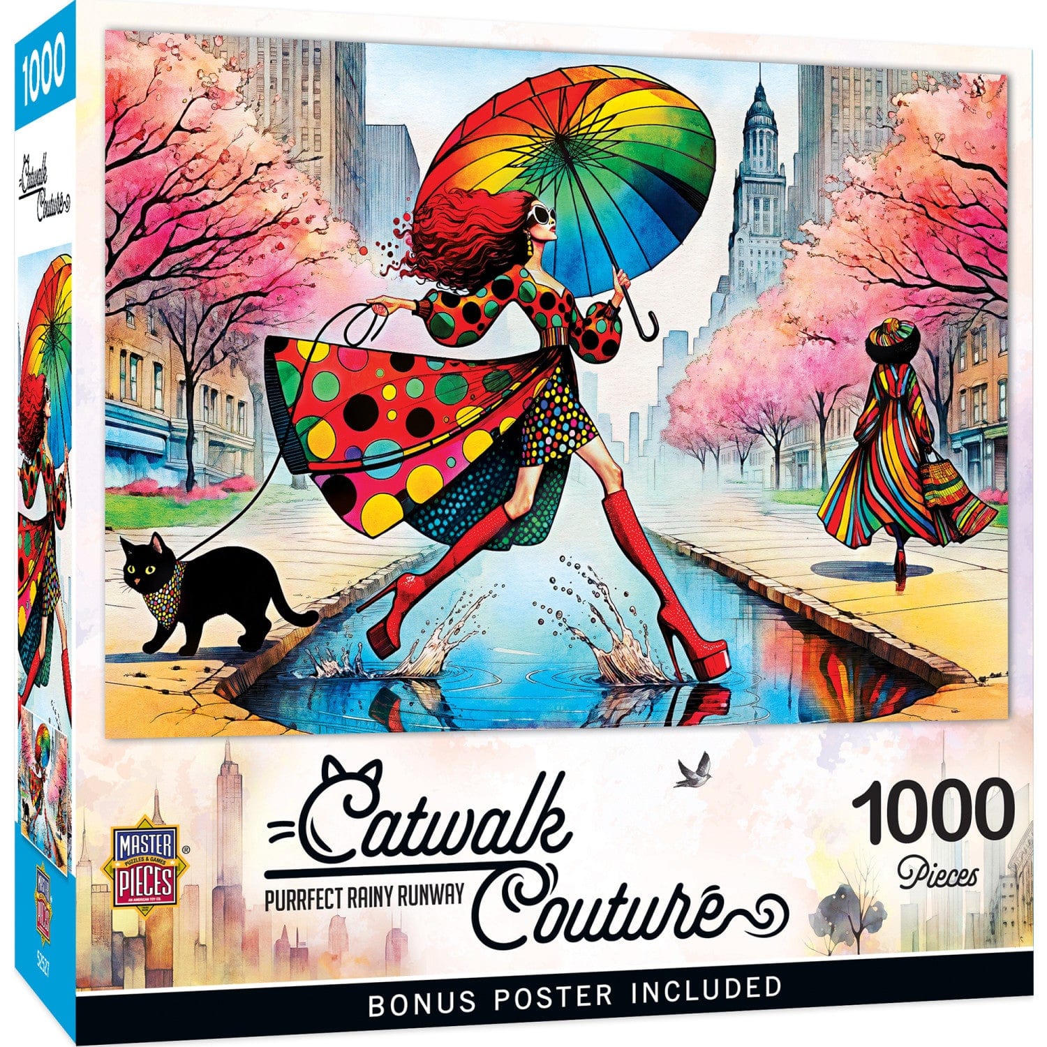 Catwalk Couture - Purrfect Rainy Runway 1000 Piece Jigsaw Puzzle