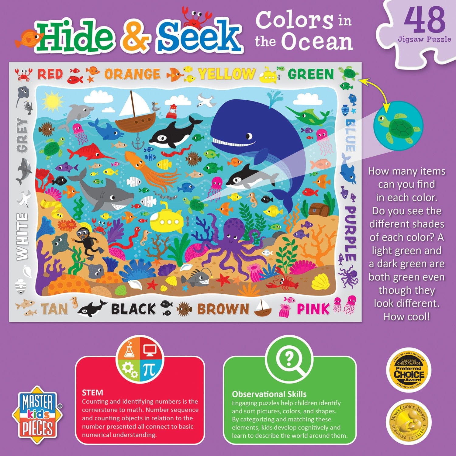 Hide & Seek - Colors in the Ocean 48 Piece Jigsaw Puzzle