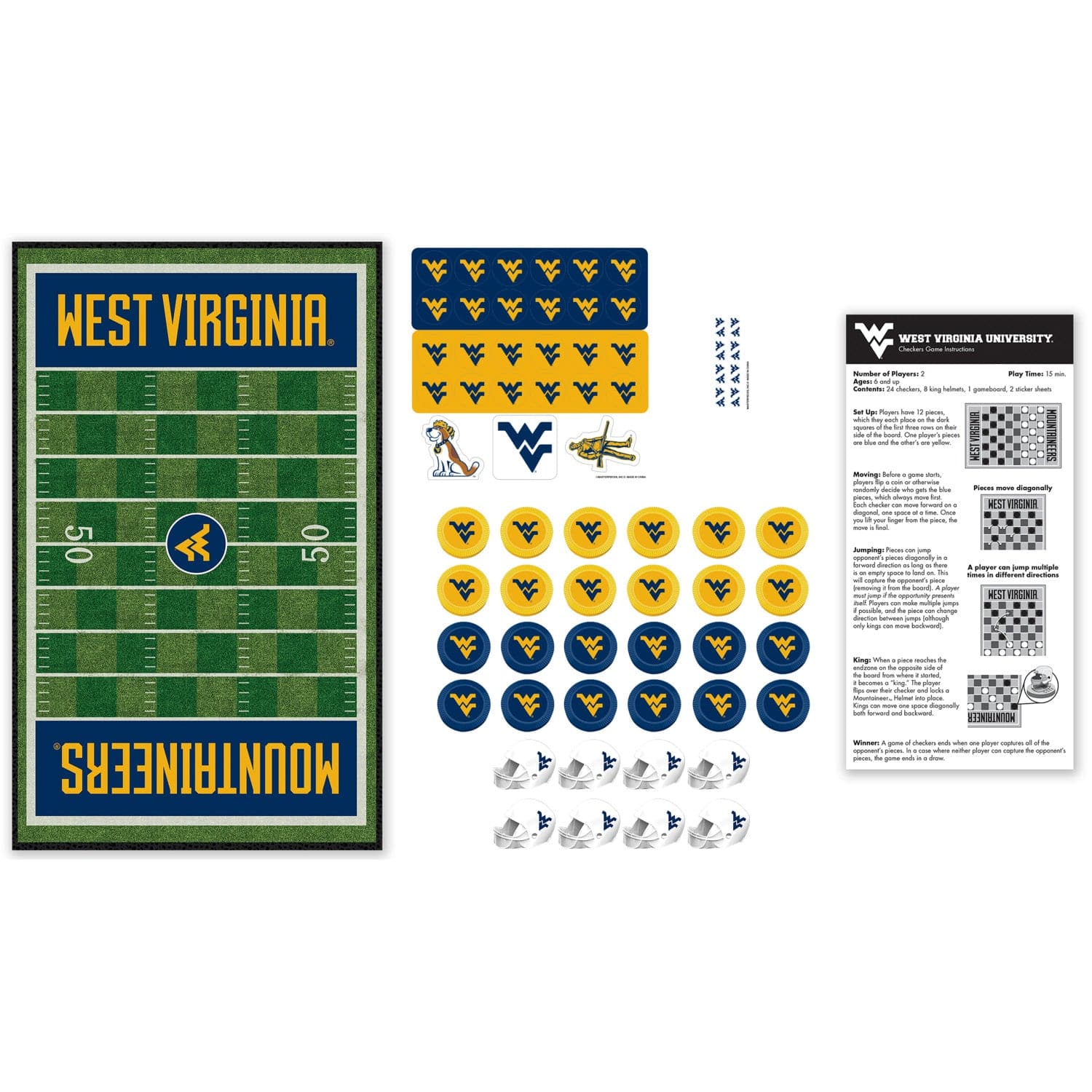 West Virginia Mountaineers NCAA Checkers