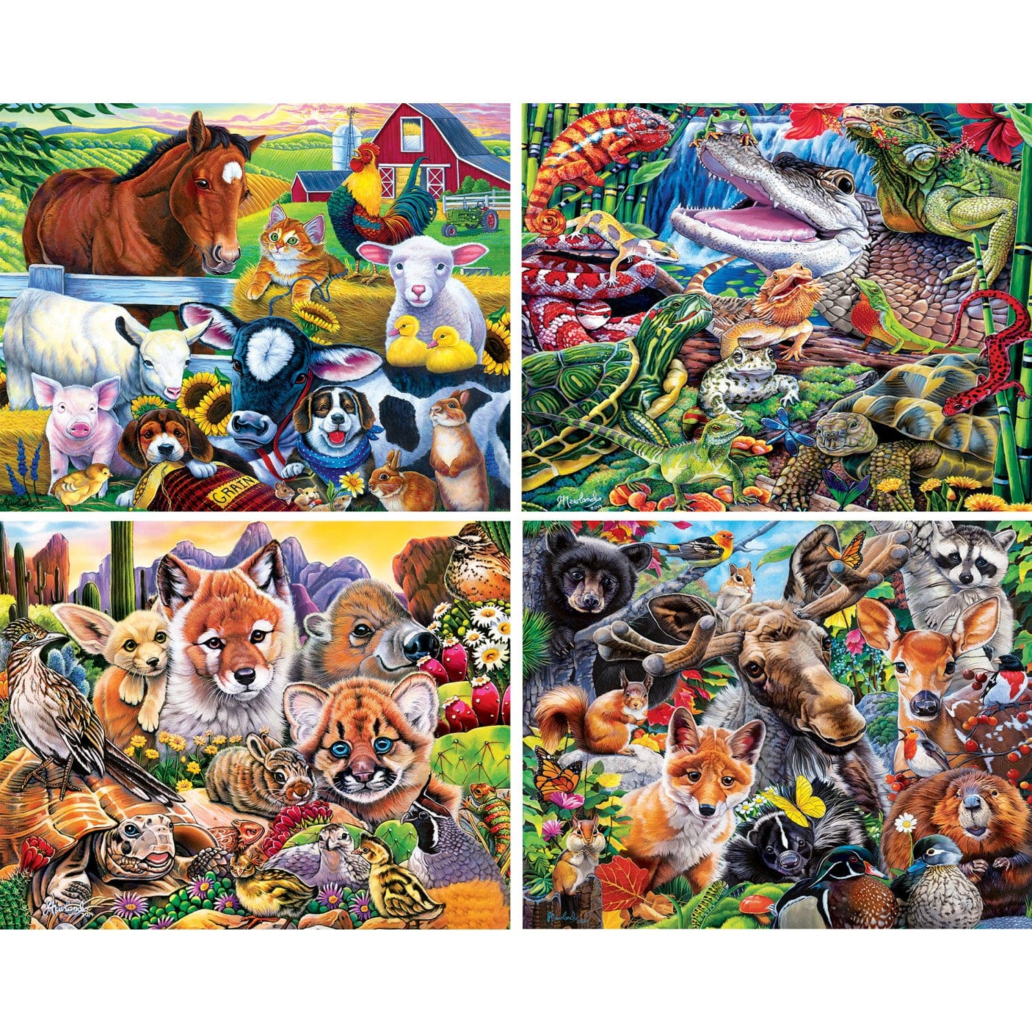 World of Animals - 4 Pack V2 100 Piece Puzzles