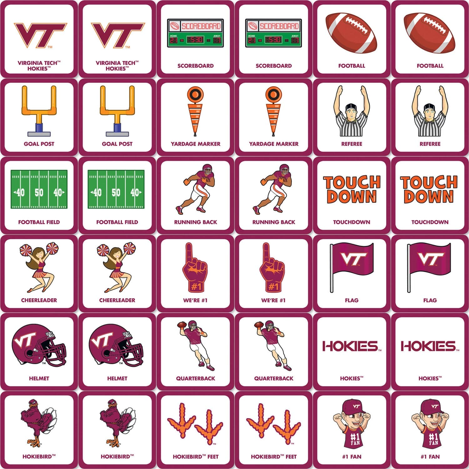 Virginia Tech Hokies NCAA Matching Game