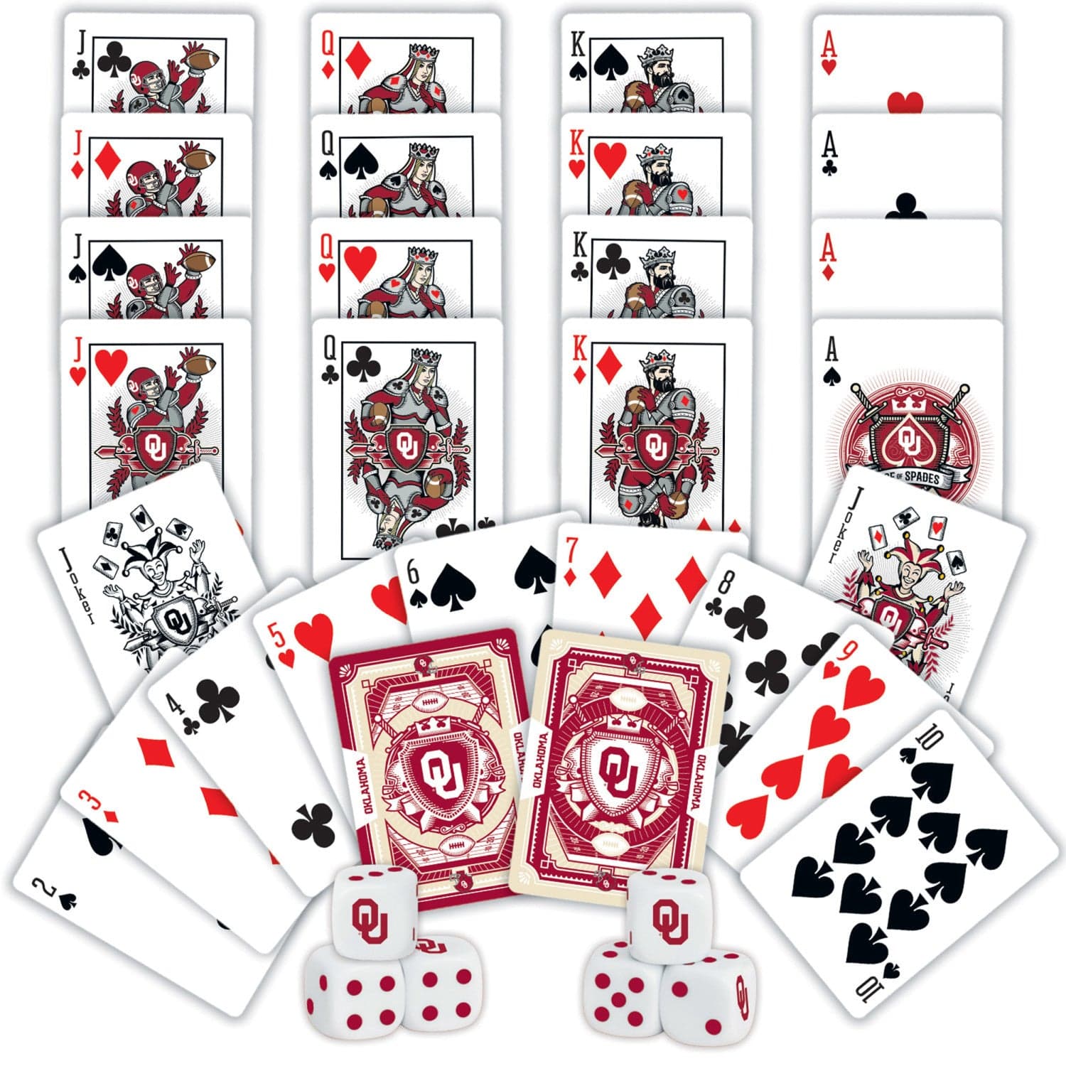 Oklahoma Sooners NCAA 2-pack Playing Cards & Dice Set