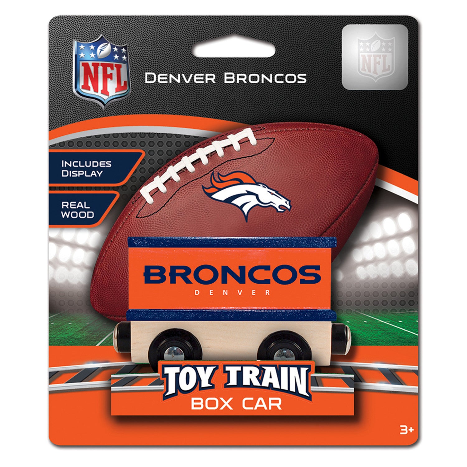 Denver Broncos NFL Wood Box Train Car