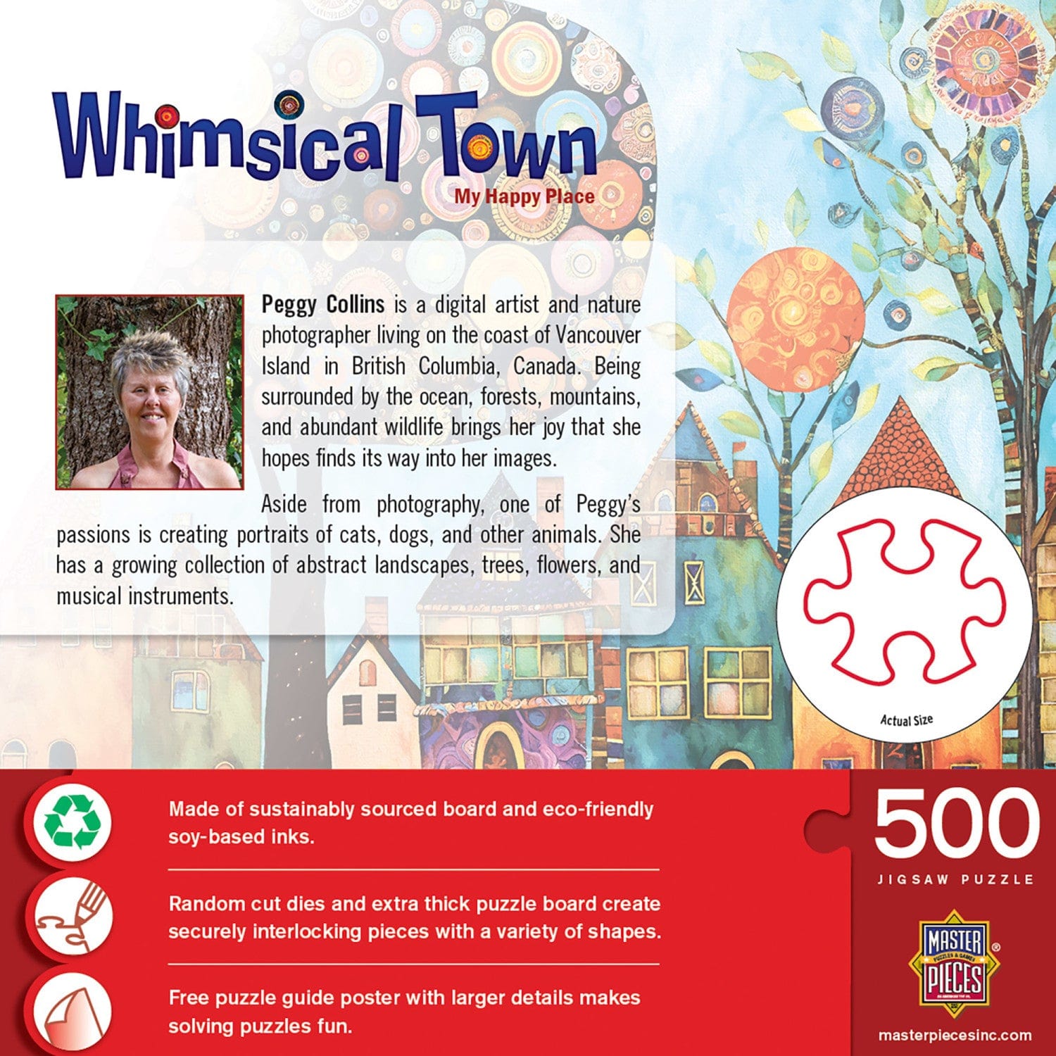 Whimsical Town - My Happy Place 500 Piece Jigsaw Puzzle