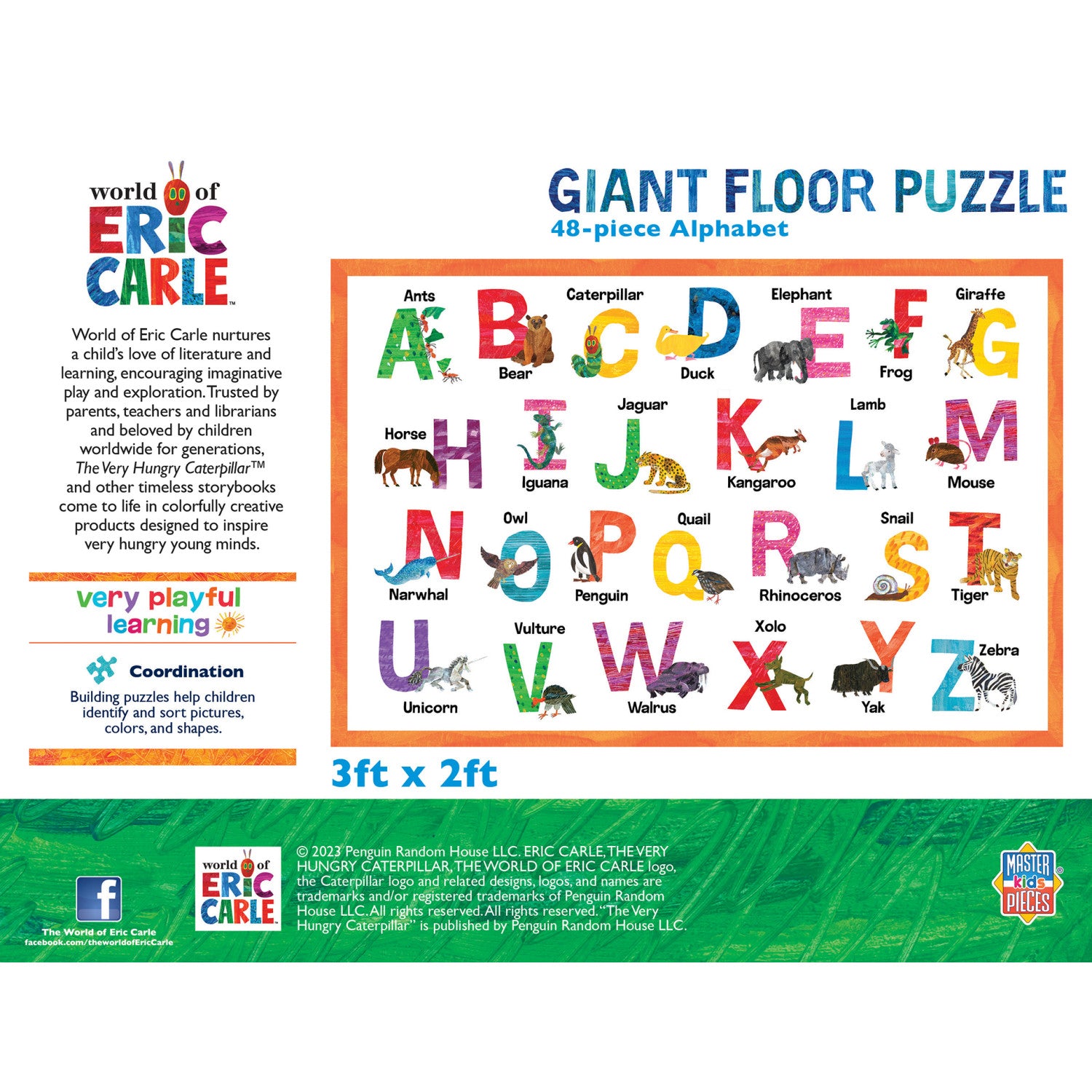 World of Eric Carle - Alphabet 48 Piece Floor Puzzle | Puzzles for