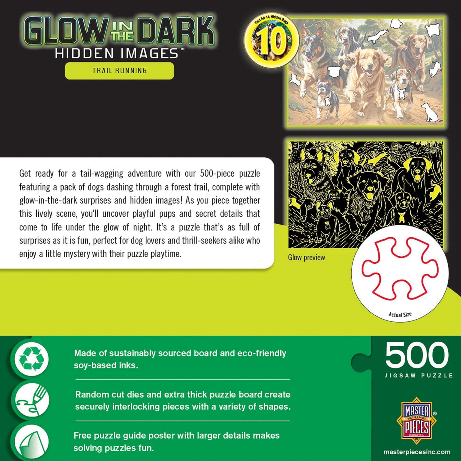 Hidden Images Glow In The Dark - Trail Running 500 Piece Puzzle