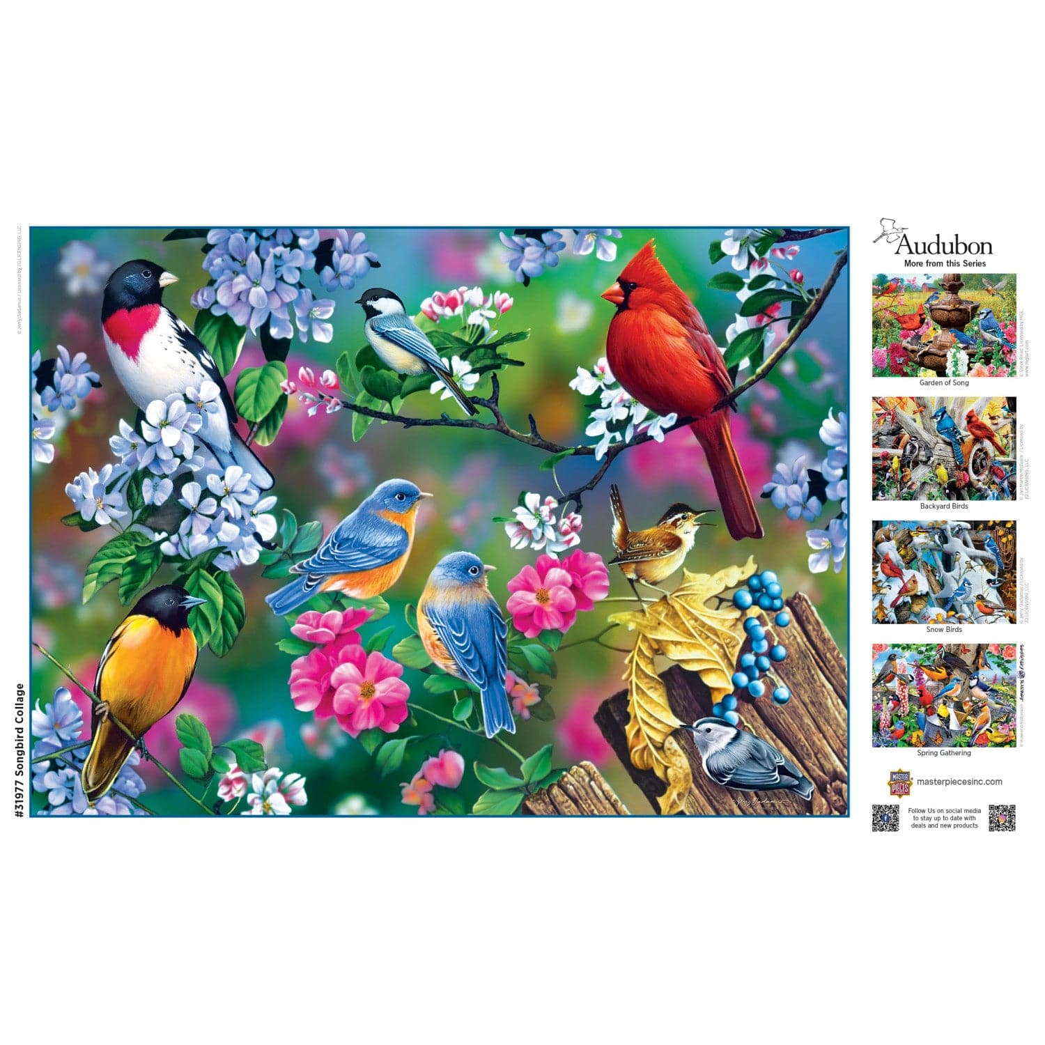 Audubon - Songbird Collage 1000 Piece Jigsaw Puzzle