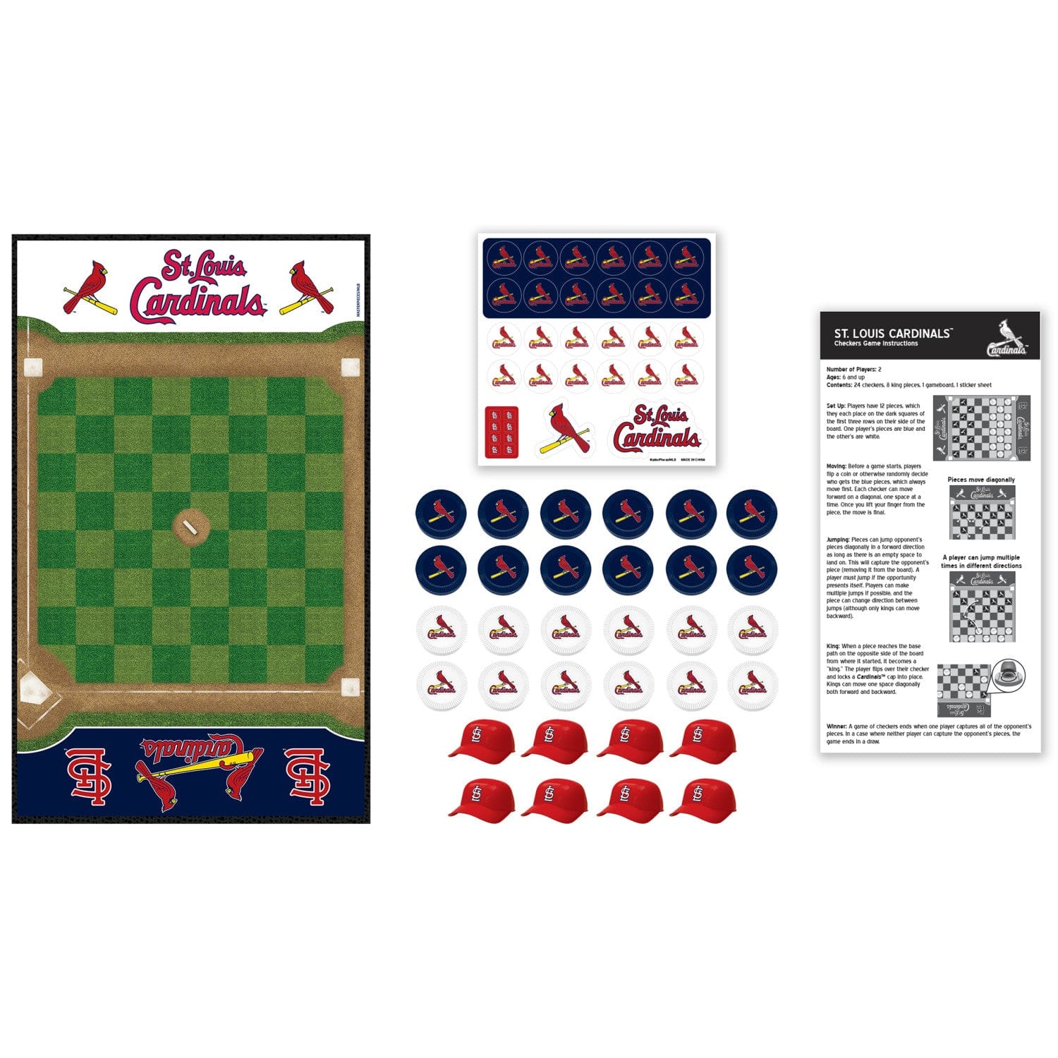 St. Louis Cardinals MLB Checkers