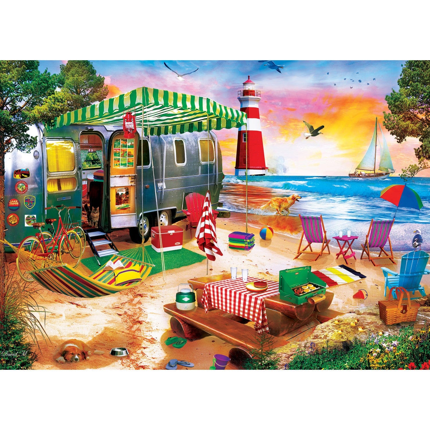 Beach Life - Oceanside Camping 1000 Piece Puzzle