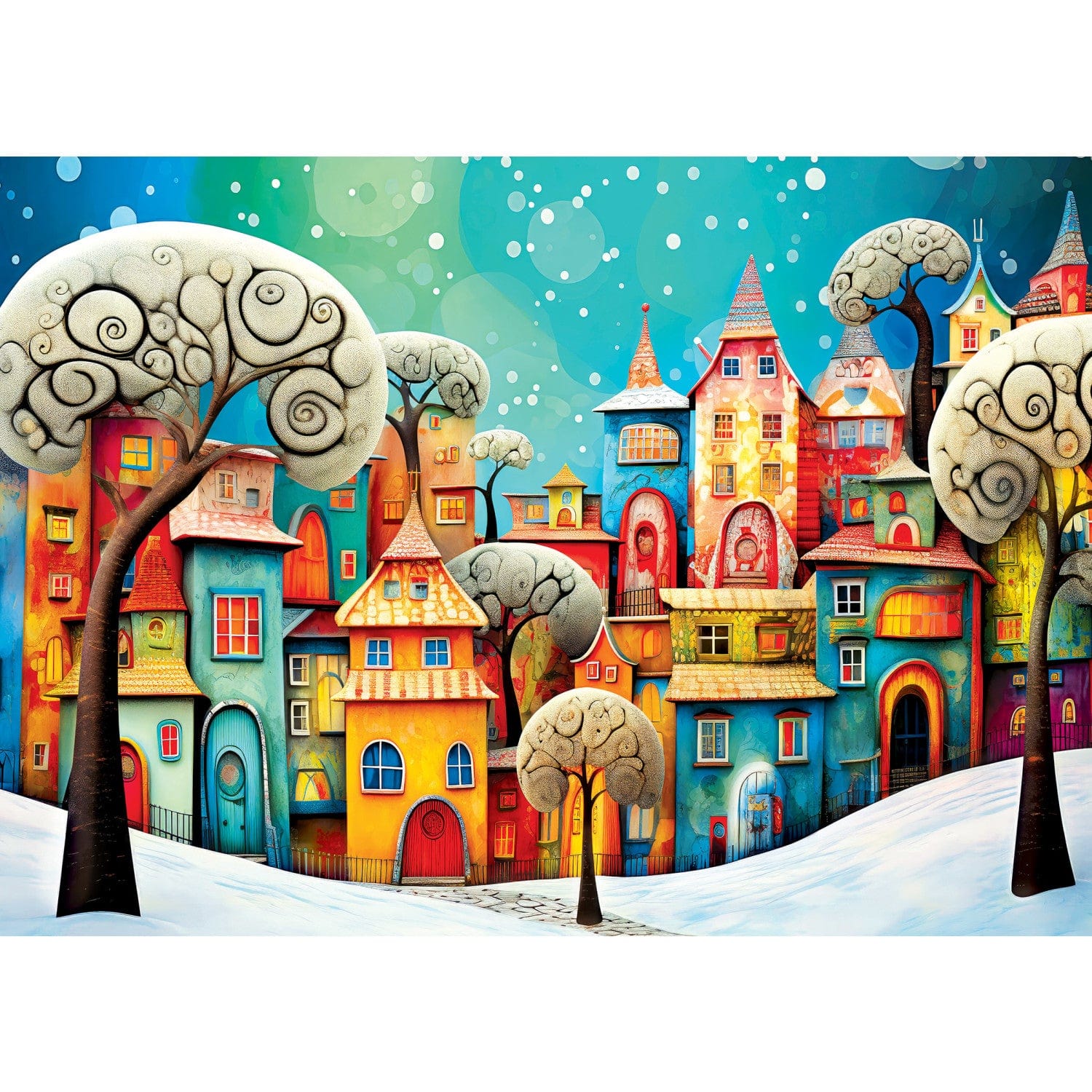 Whimsical Town - Winter Whimsey 500 Piece Puzzle