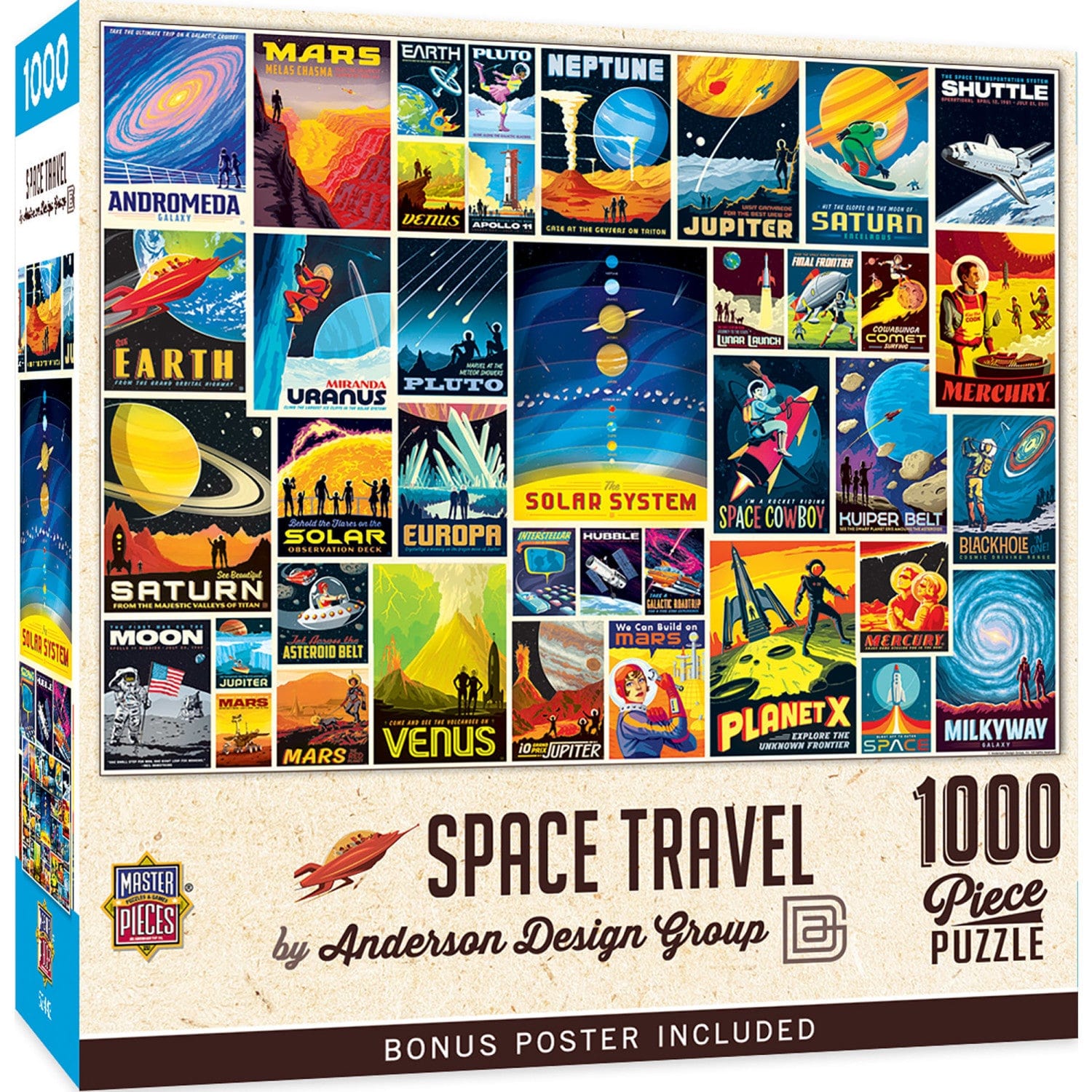 Vintage Posters - Space Travel 1000 Piece Puzzle