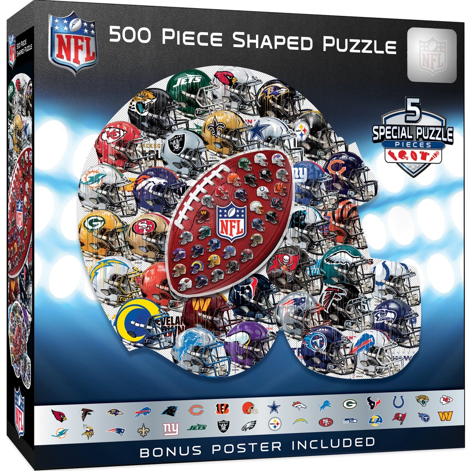 NFL - Helmet Drip Art 500 Piece Shaped Jigsaw Puzzle