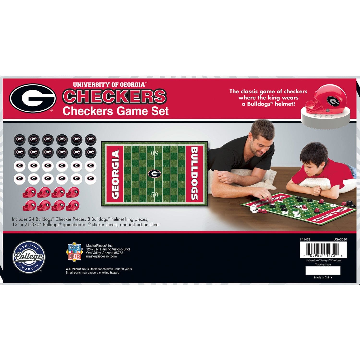 Georgia Bulldogs Checkers Board Game