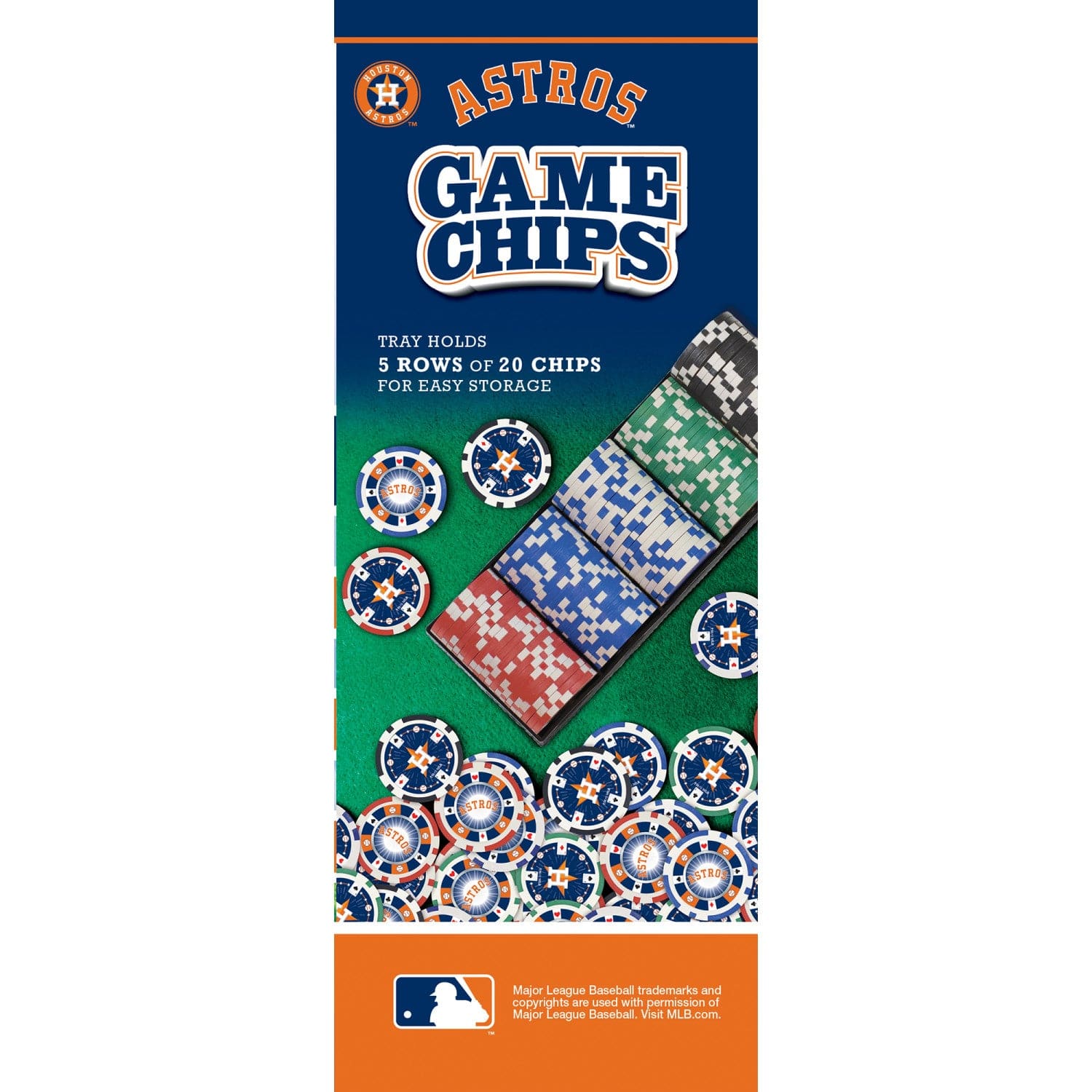 Houston Astros 100 Piece Poker Chips