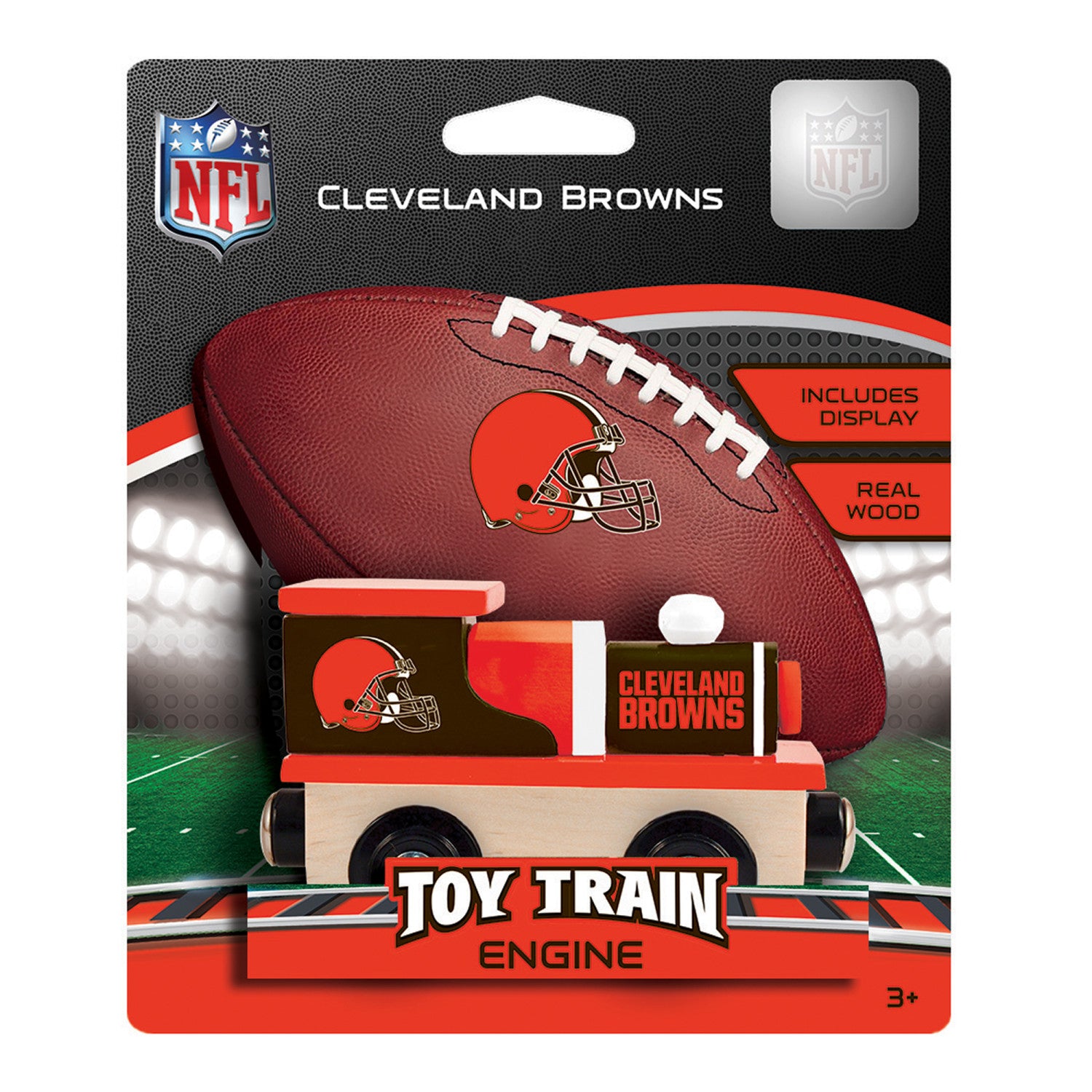 Cleveland Browns NFL Wood Train Engine