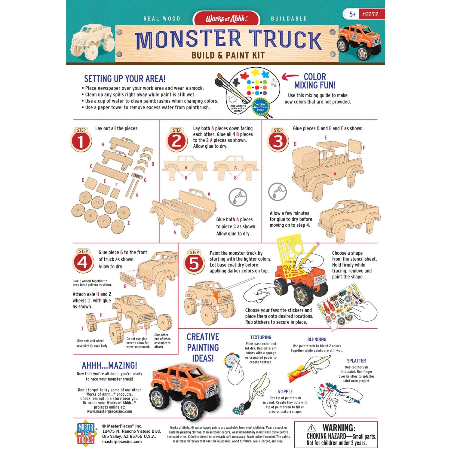 Monster Truck - Buildable Wood Paint Kit