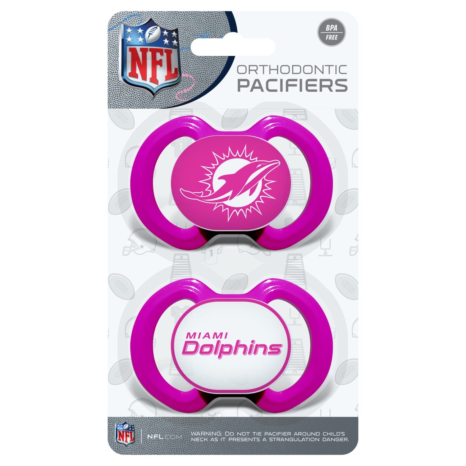 Miami Dolphins NFL Pacifier 2-Pack - Pink