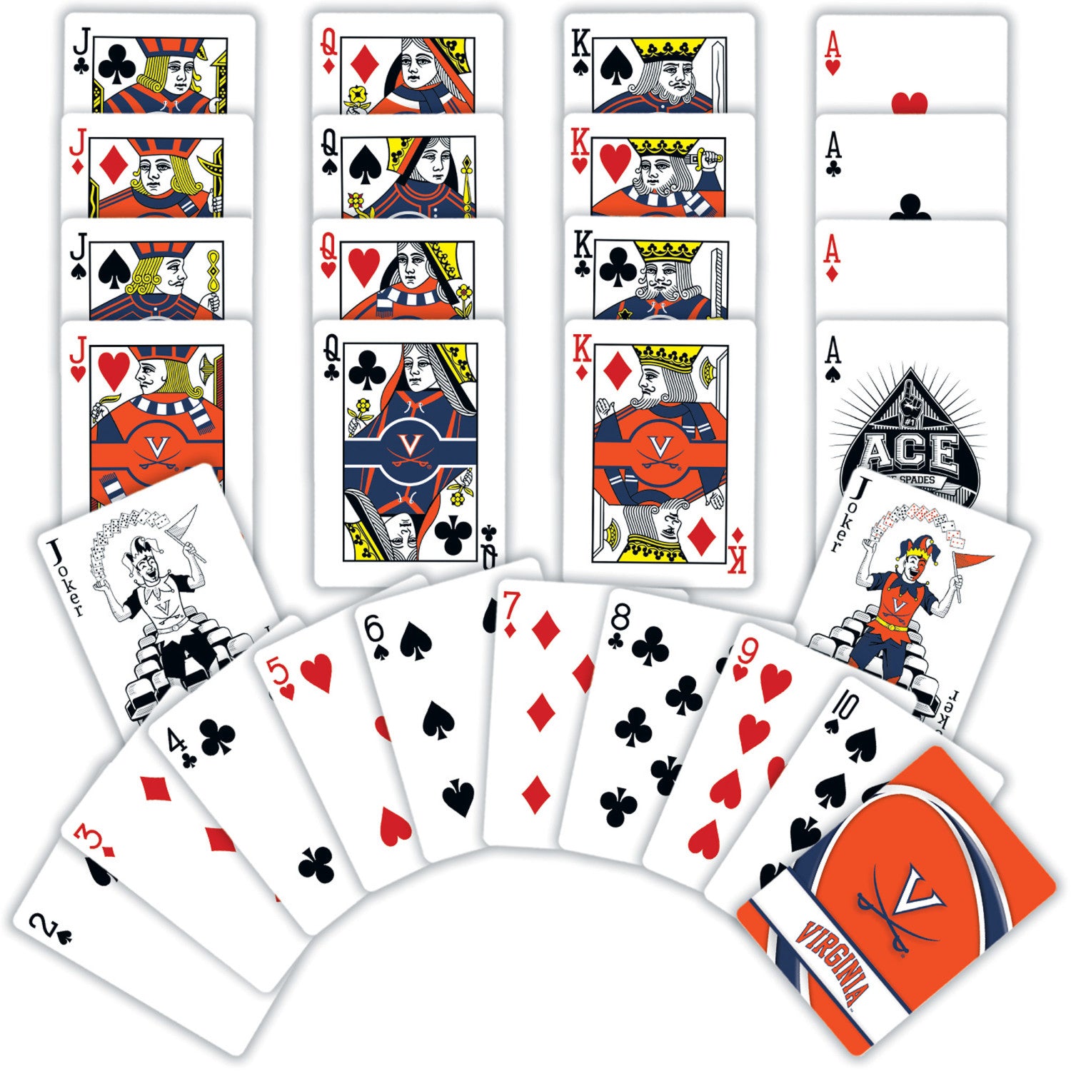 Virginia Cavaliers NCAA Playing Cards