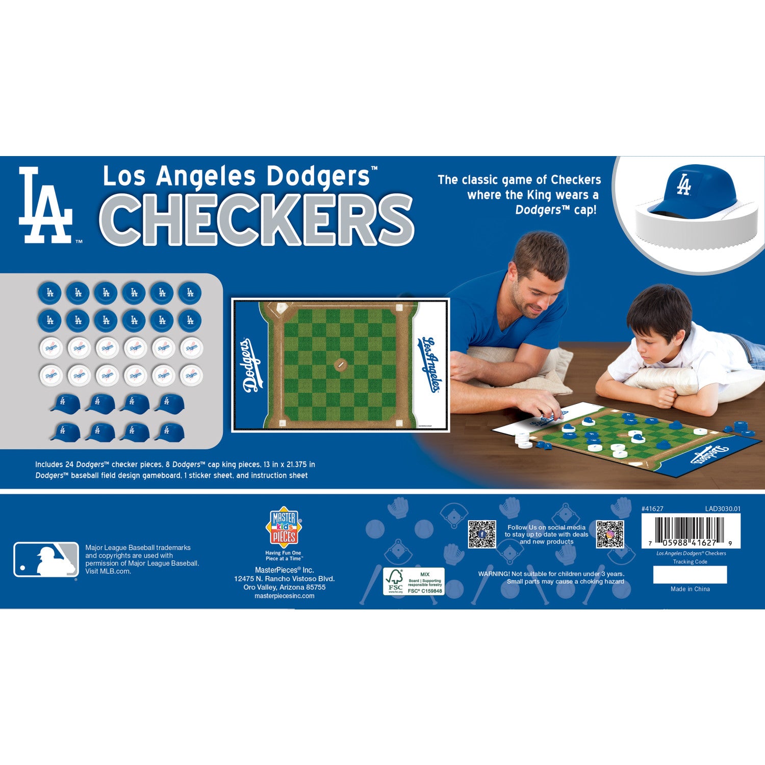 Los Angeles Dodgers Checkers Board Game