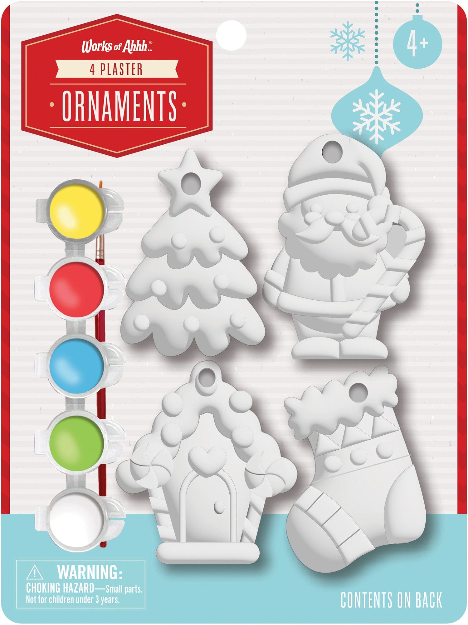 Holiday Ornaments - 4-Pack Plaster Paint Kit