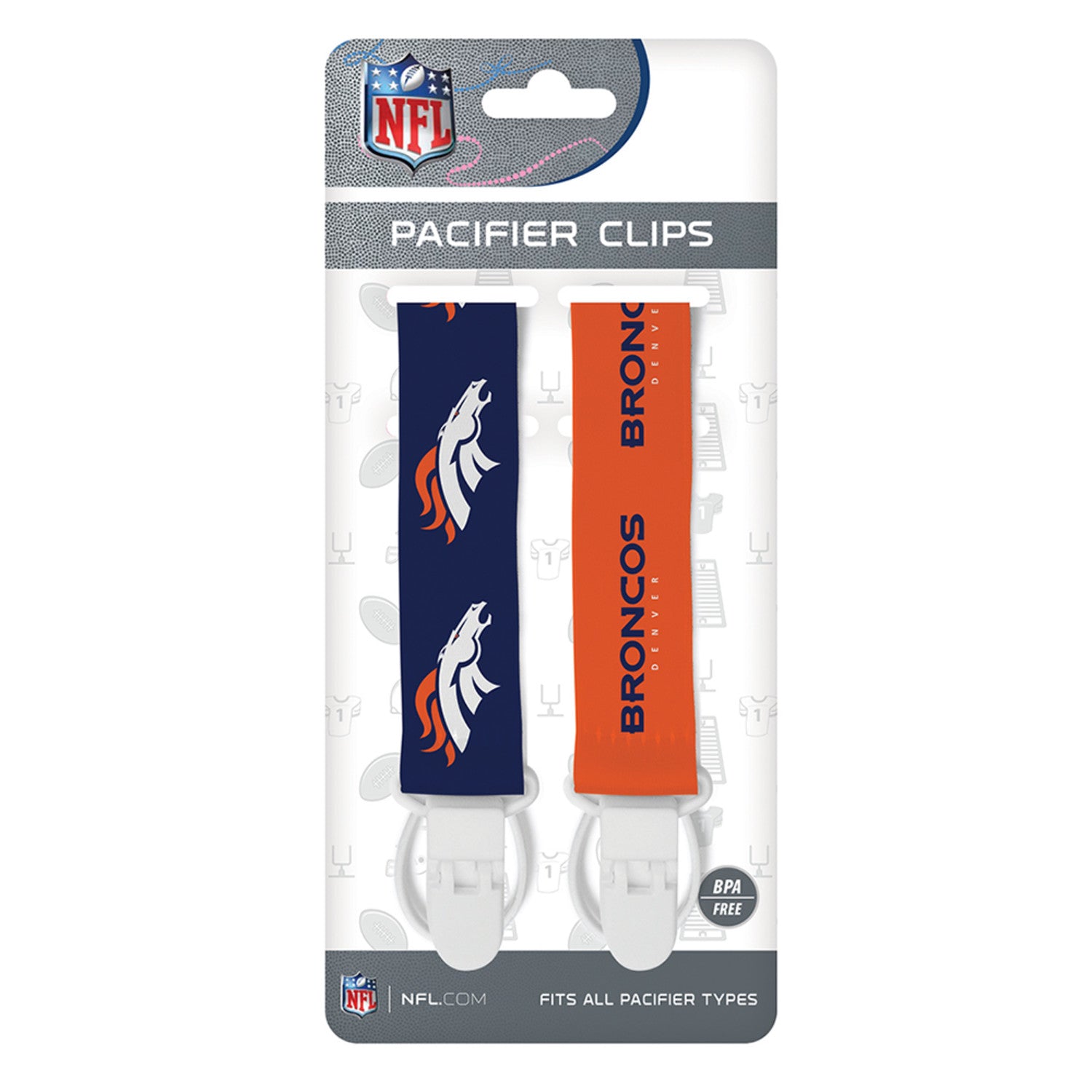 : Baby Fanatic Denver Broncos 2 Piece Pacifier Set : Baby