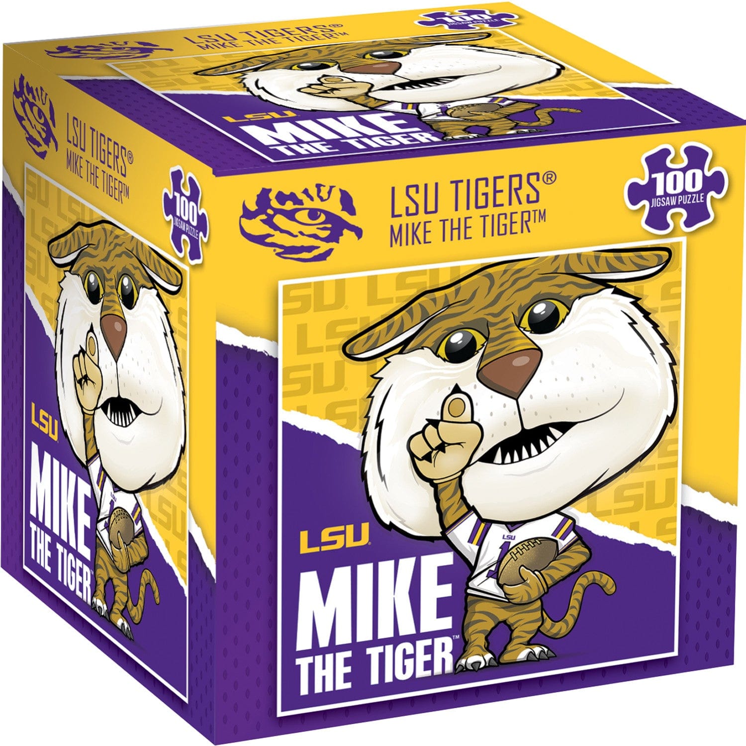 LSU Tigers NCAA Mascot 100 Piece Square Puzzle