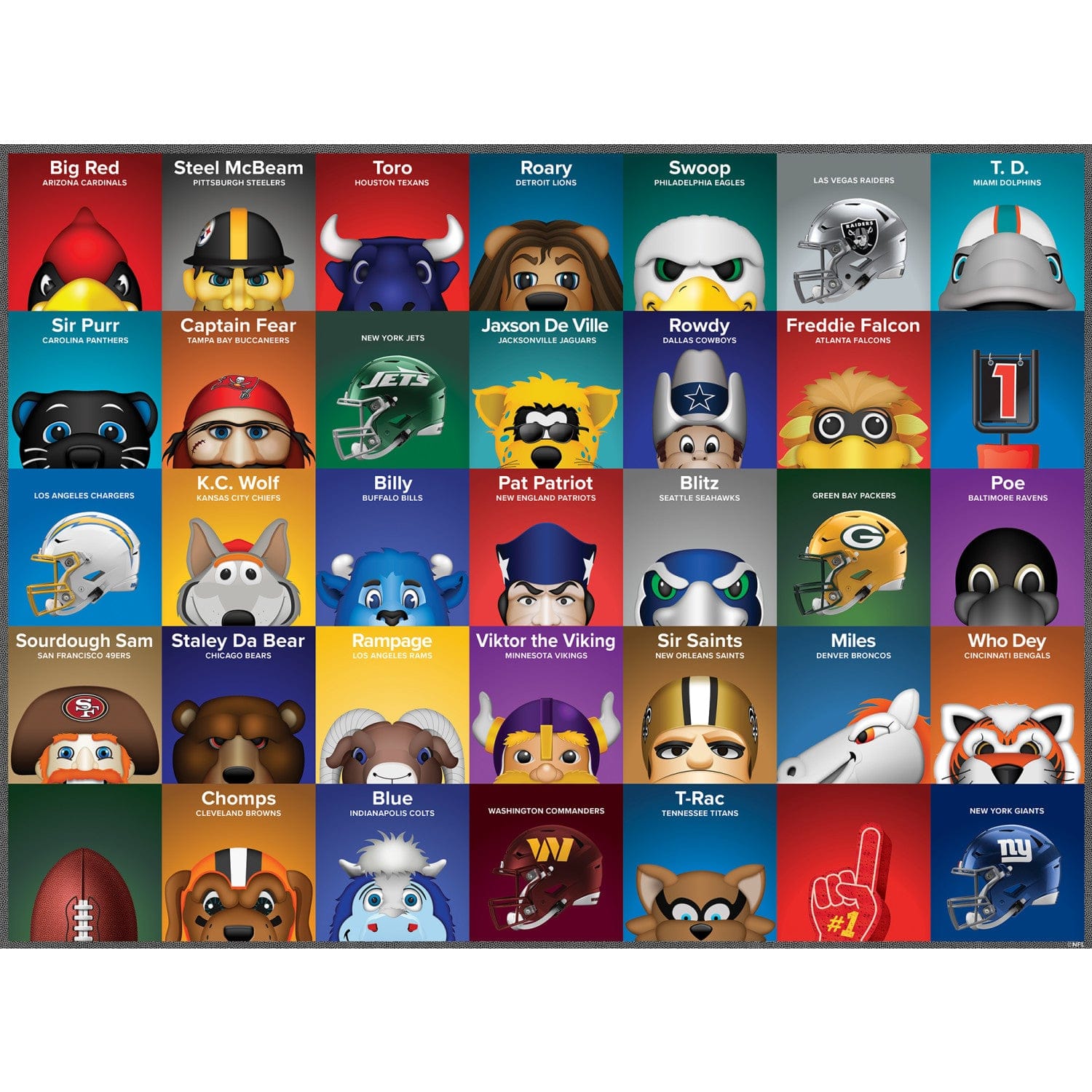 NFL Mascots 100pc Puzzle