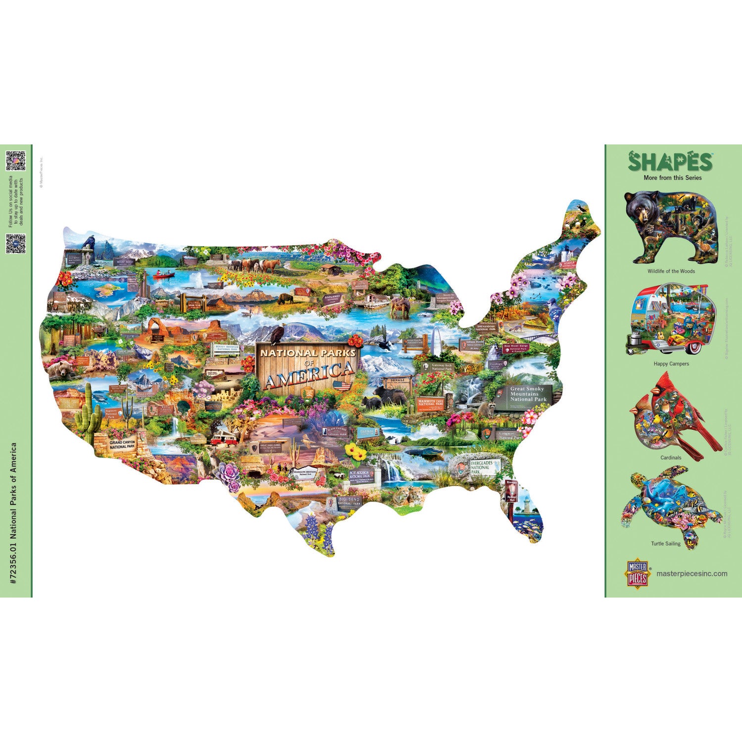 National Parks of America 1000 Piece Shaped Jigsaw Puzzle