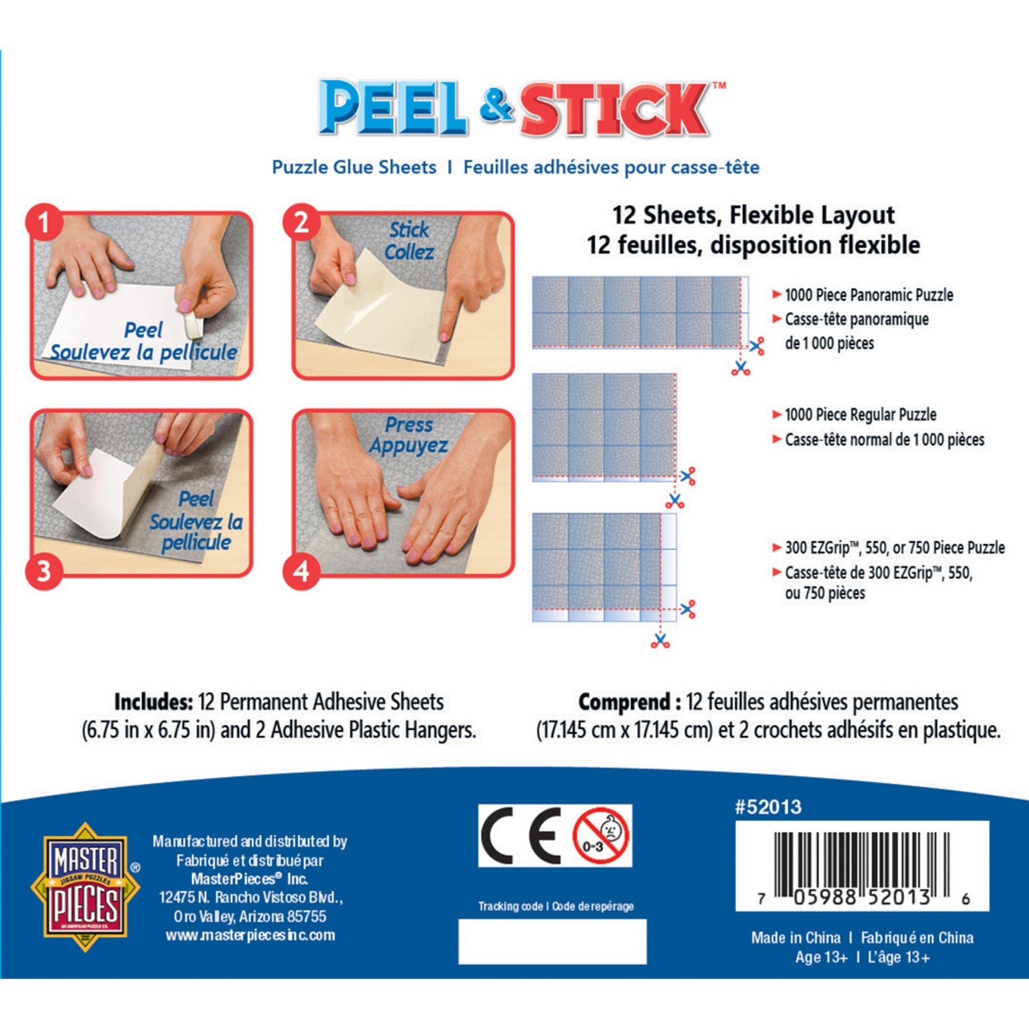 Feuilles de colle pour puzzle Peel & Stick