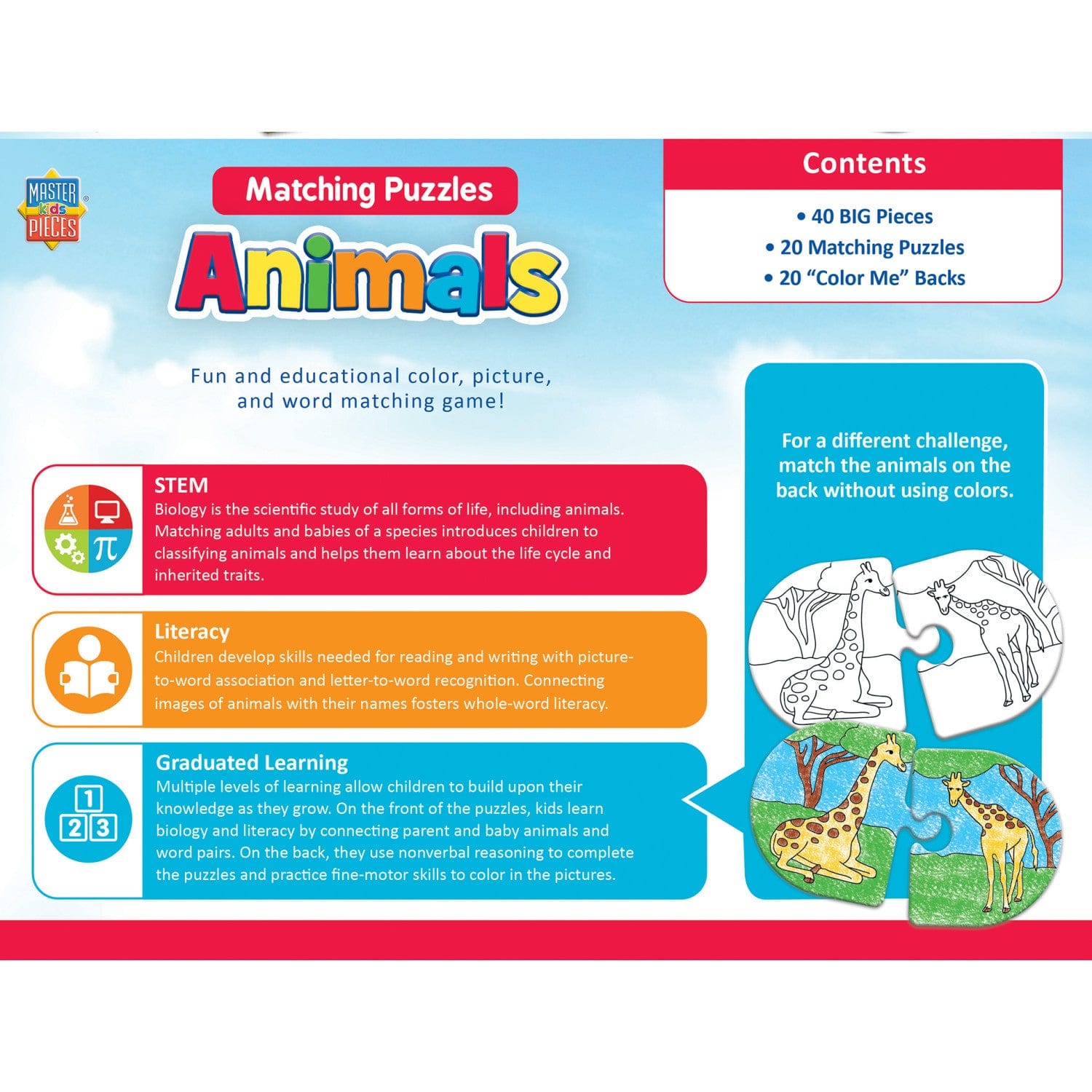 Animals - Educational Matching Jigsaw Puzzles