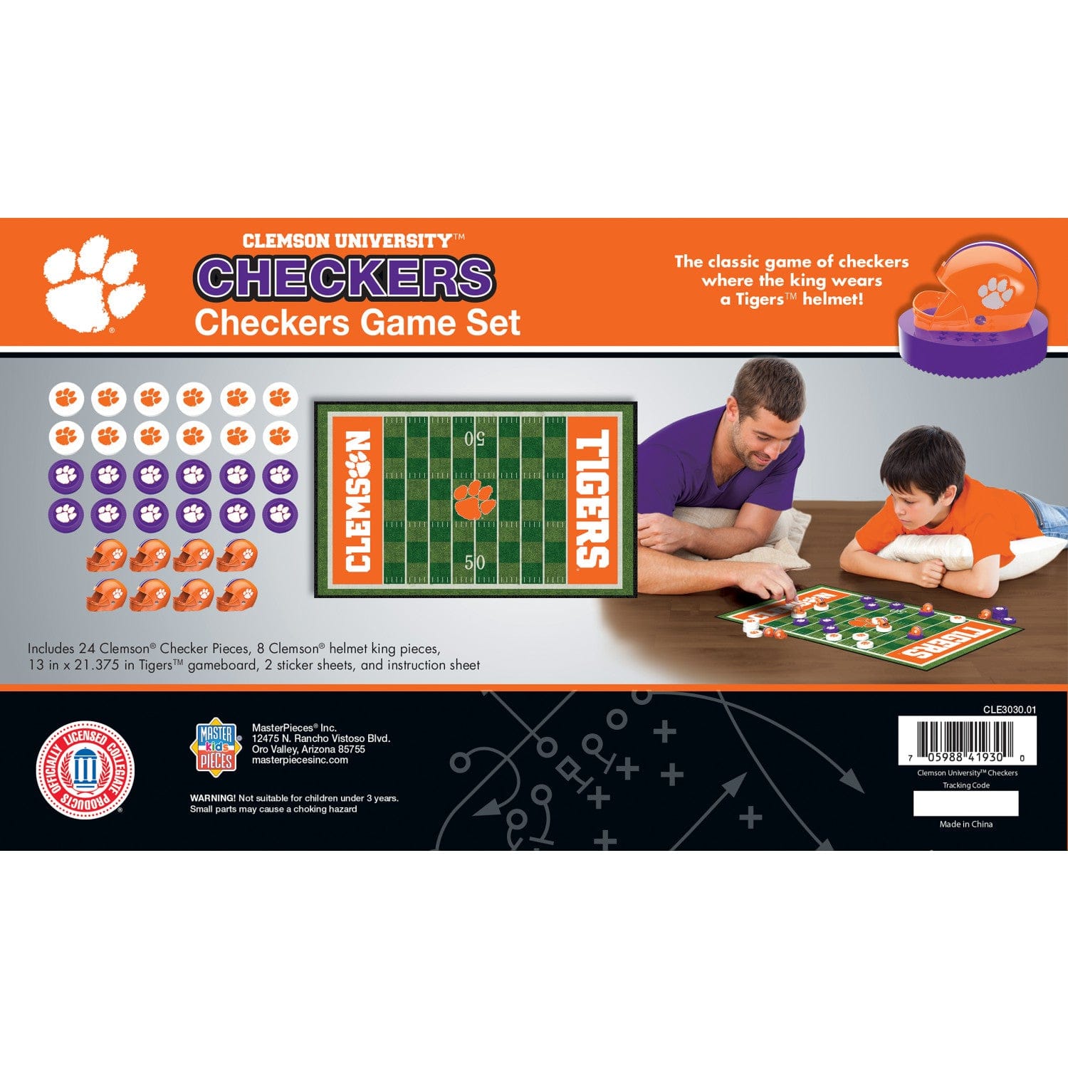 Clemson Tigers Checkers Board Game