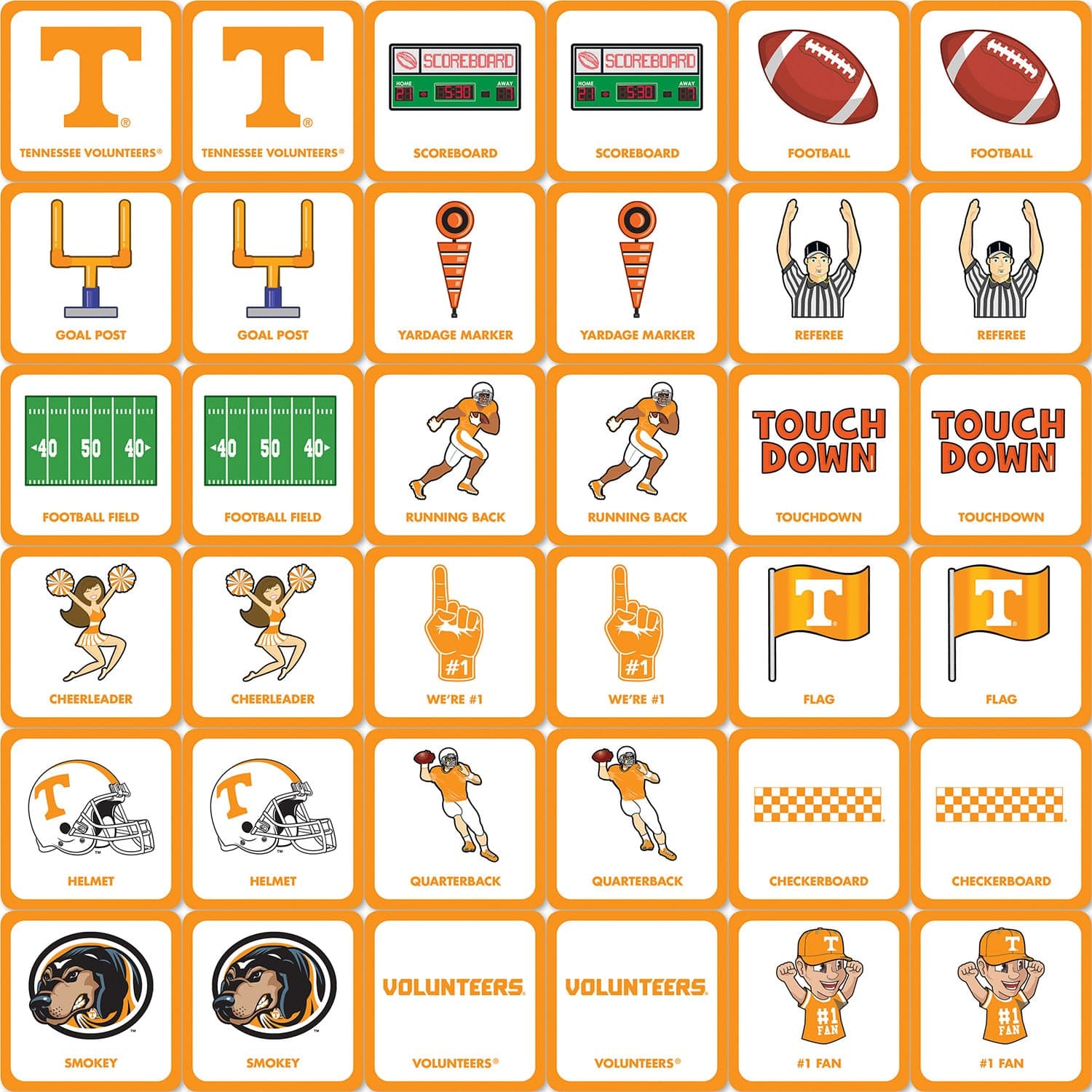 Tennessee Volunteers NCAA Matching Game