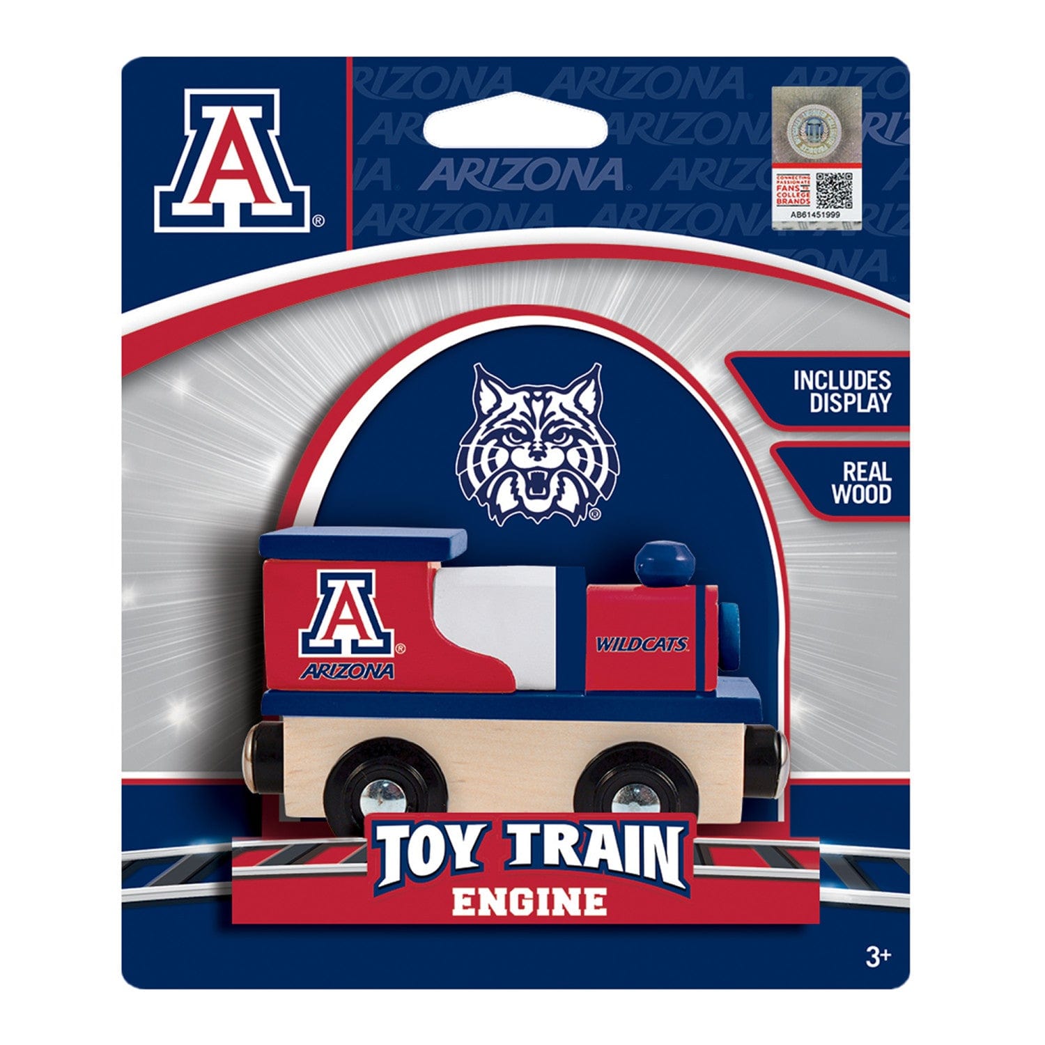 Arizona Wildcats NCAA Wood Train Engine